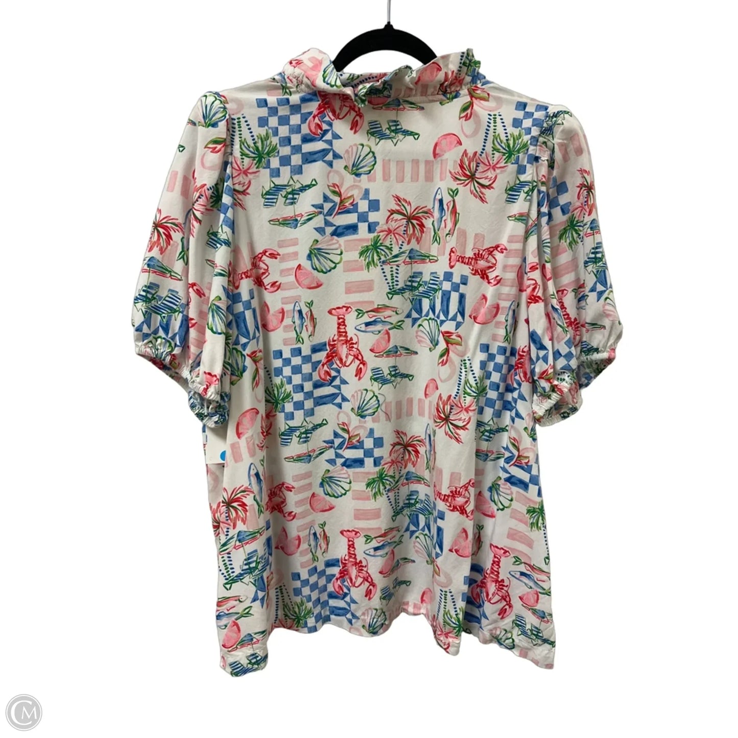 Top Short Sleeve By Crown And Ivy In Blue & Pink, Size: 2x