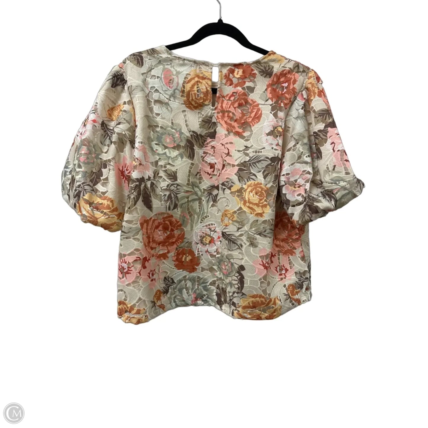 Top Short Sleeve By Skies Are Blue In Floral Print, Size: L