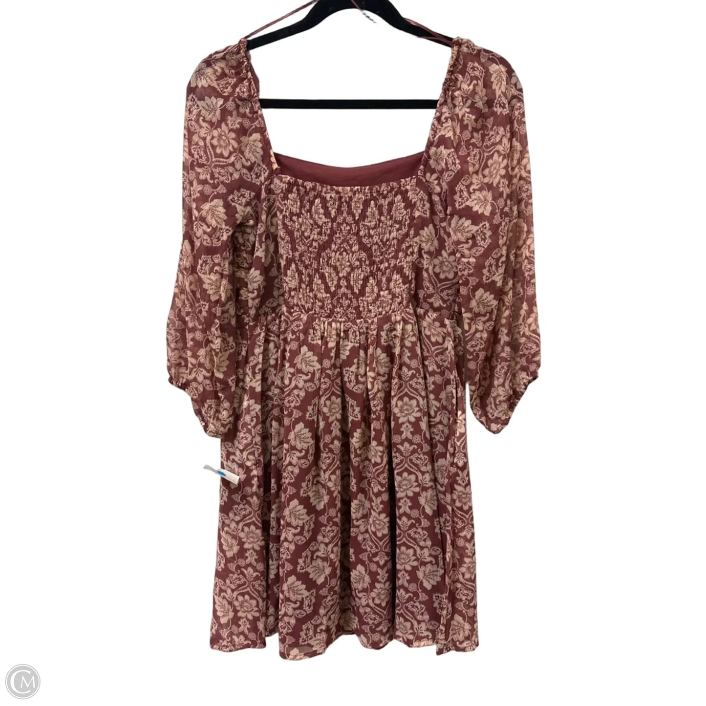 Dress Casual Short By Lc Lauren Conrad In Brown & Cream, Size: M