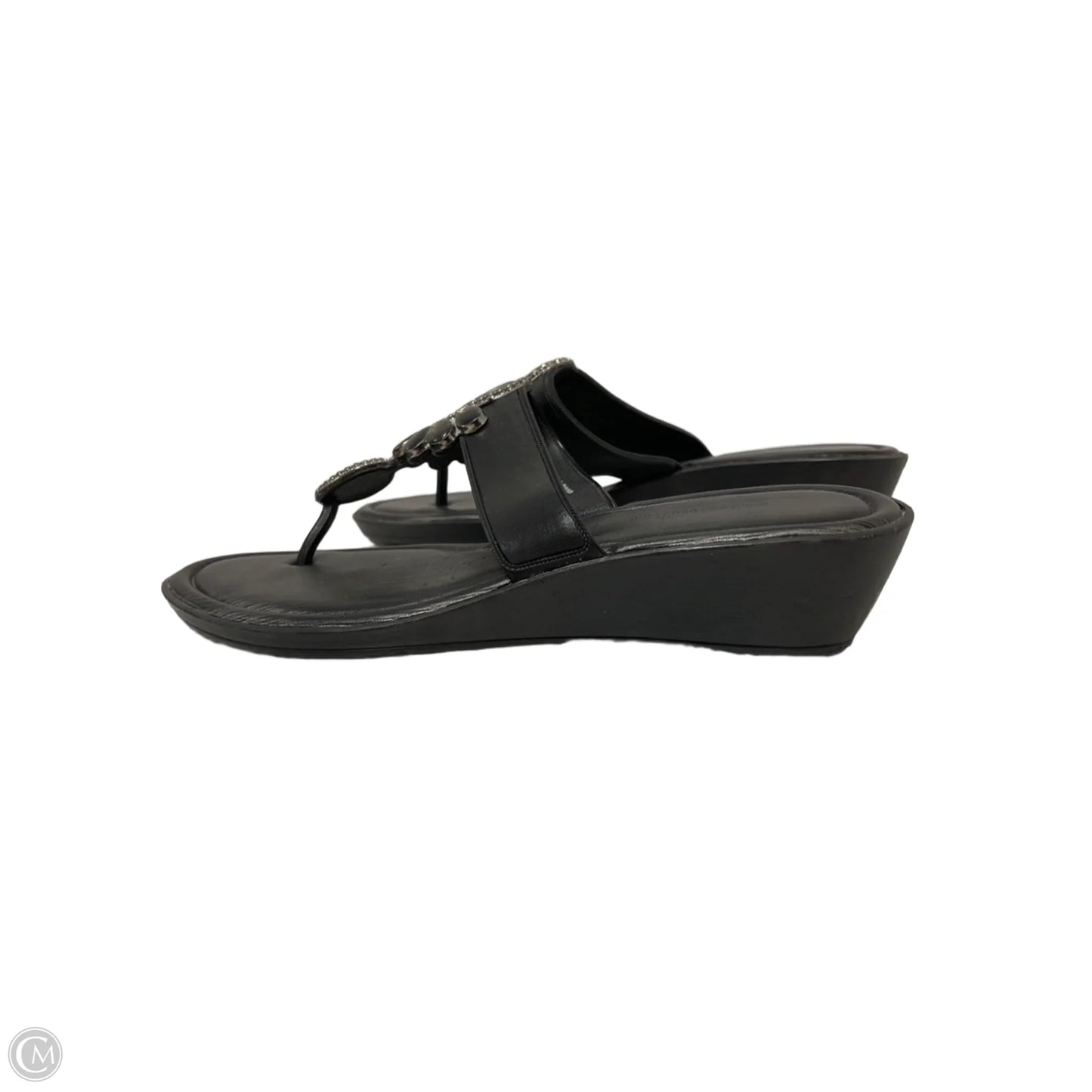 Sandals Heels Wedge By Montego Bay In Black, Size: 9