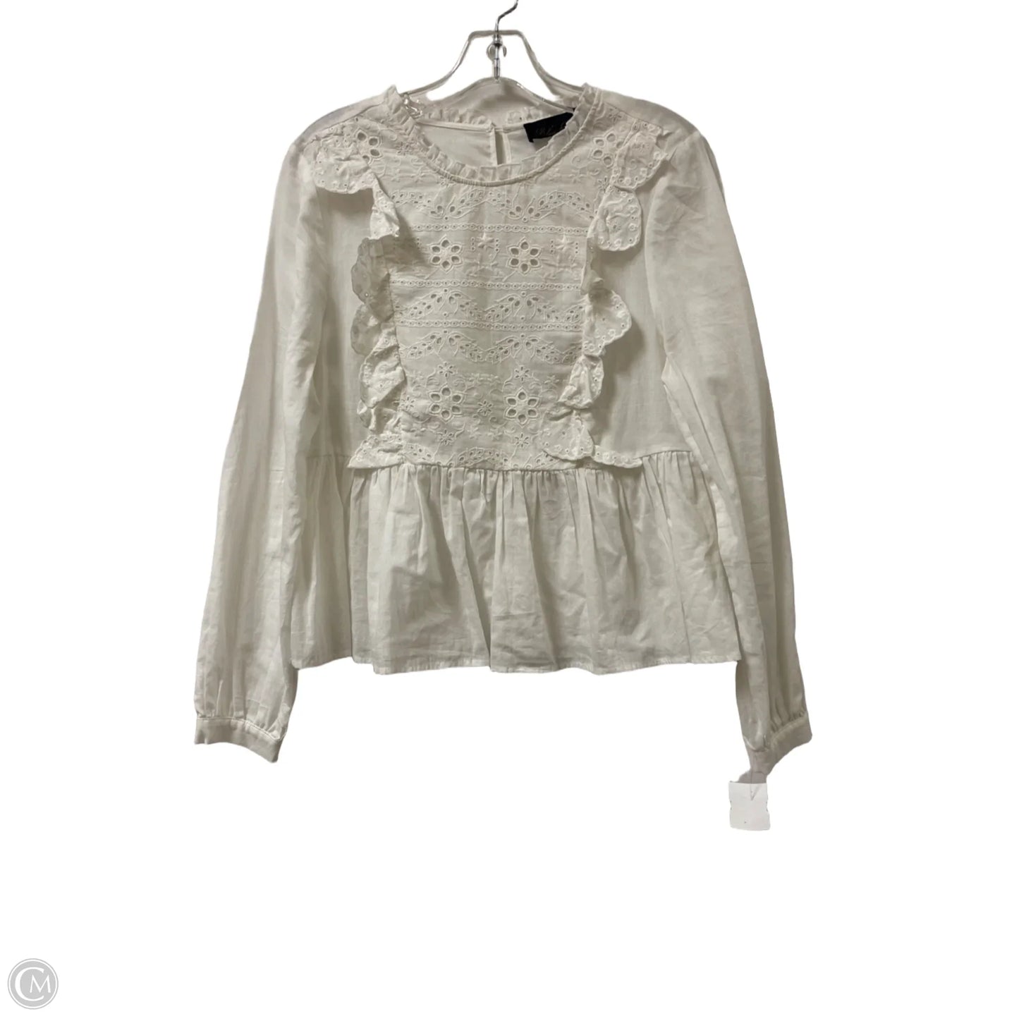 Top Long Sleeve By Blue Rain In White, Size: S