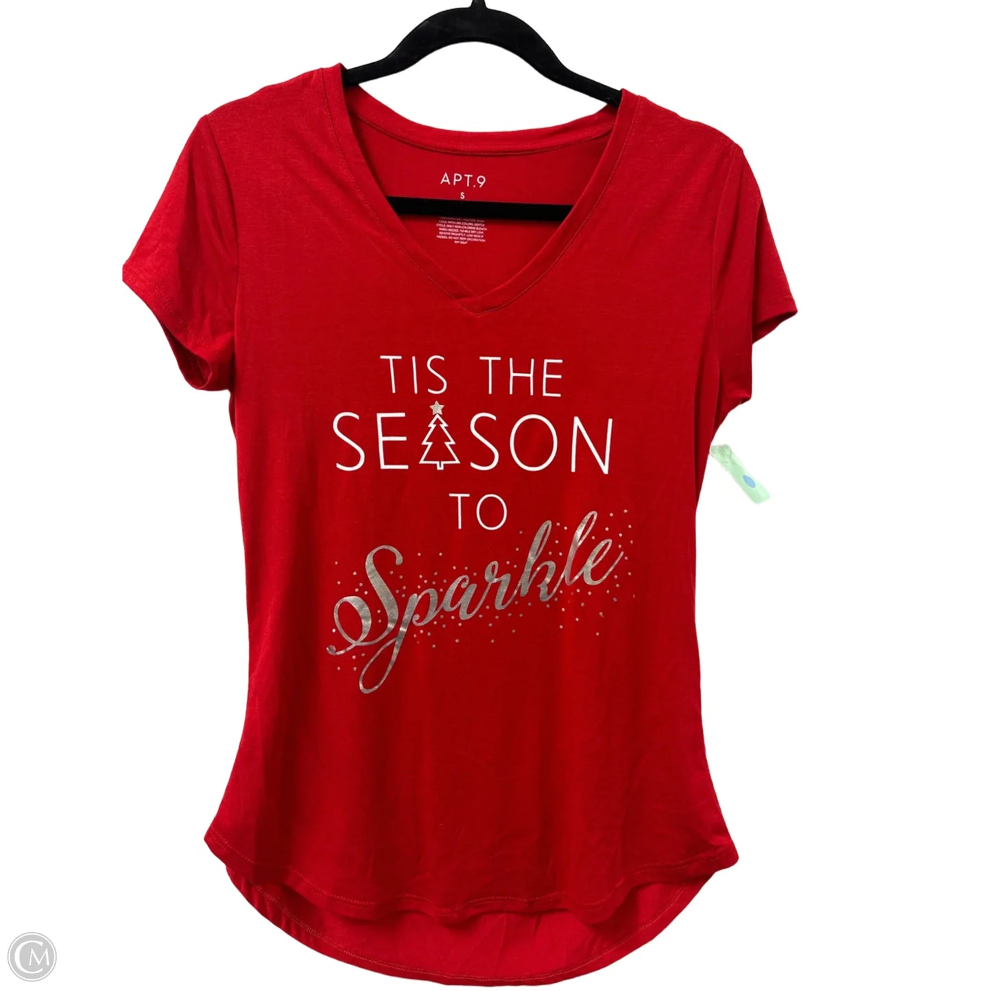 Top Short Sleeve By Apt 9 In Red, Size: S