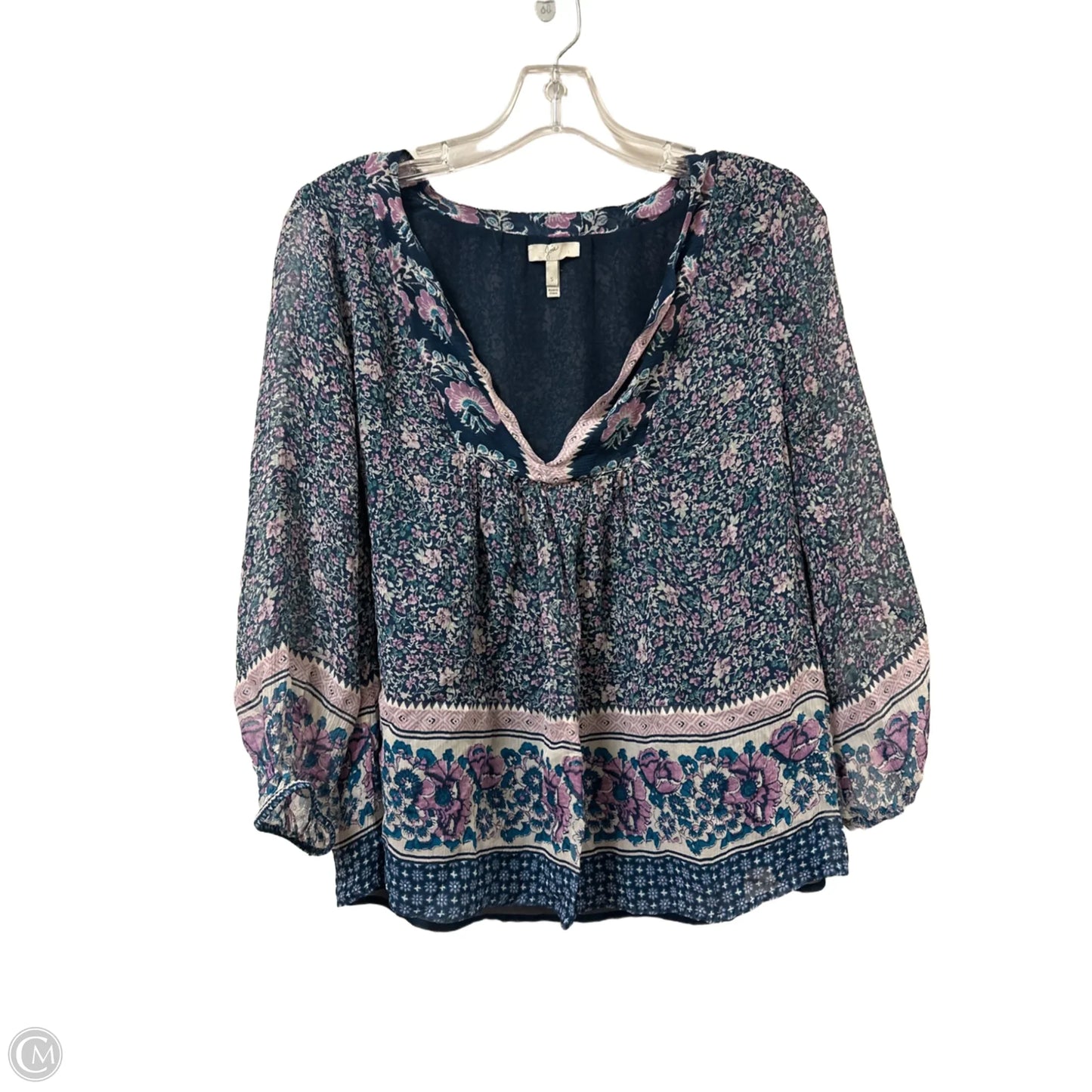 Top Long Sleeve By Joie In Blue & Purple, Size: S