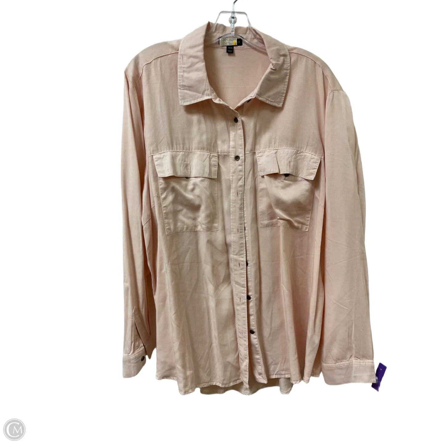 Blouse Long Sleeve By Lane Bryant In Pink, Size: 4x