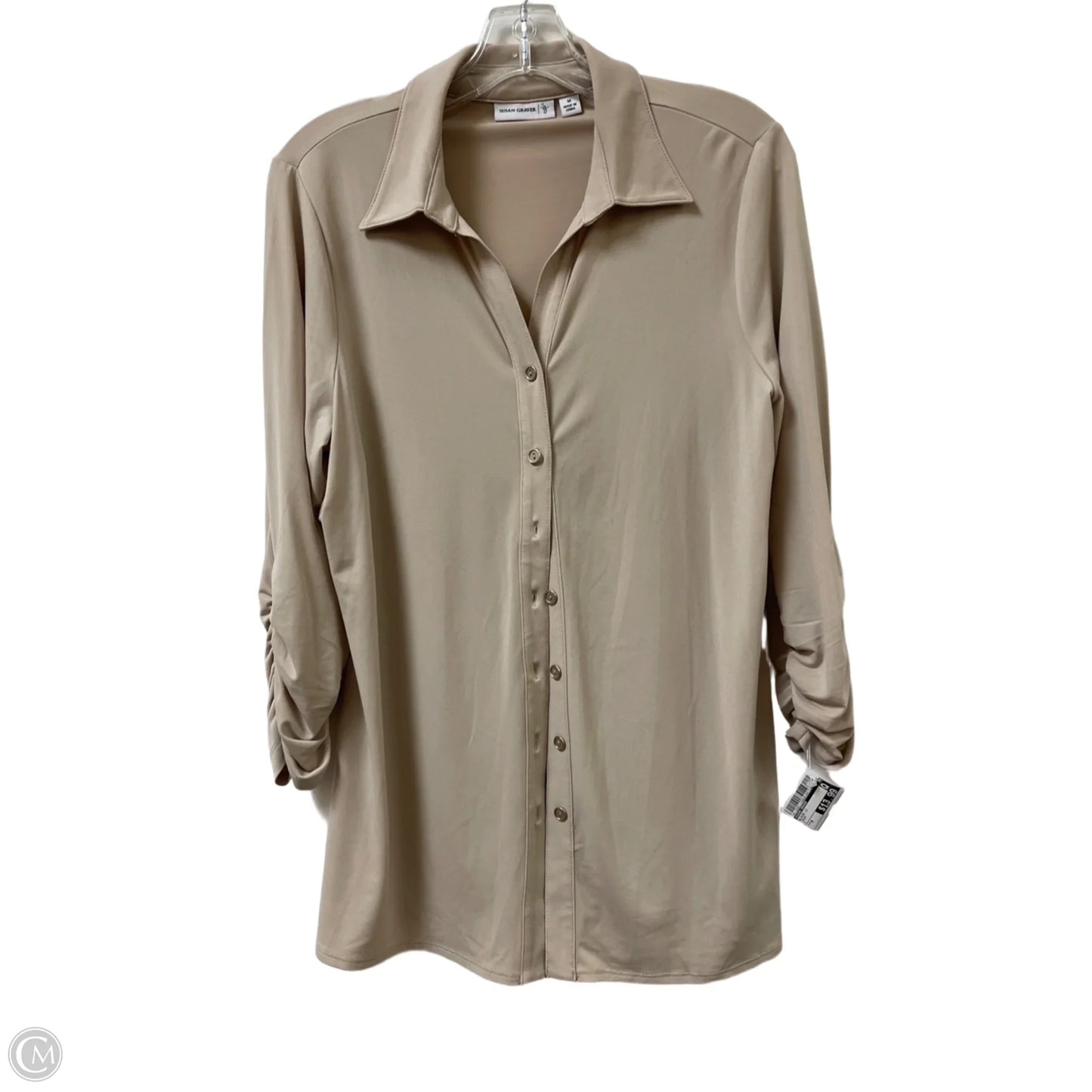 Blouse Long Sleeve By Susan Graver In Cream, Size: M