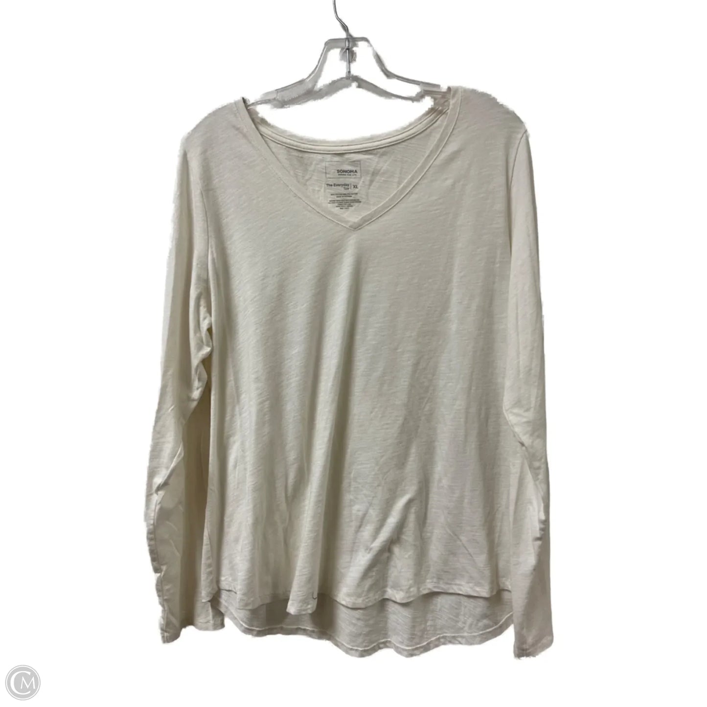 Top Long Sleeve By Sonoma In Cream, Size: Xl
