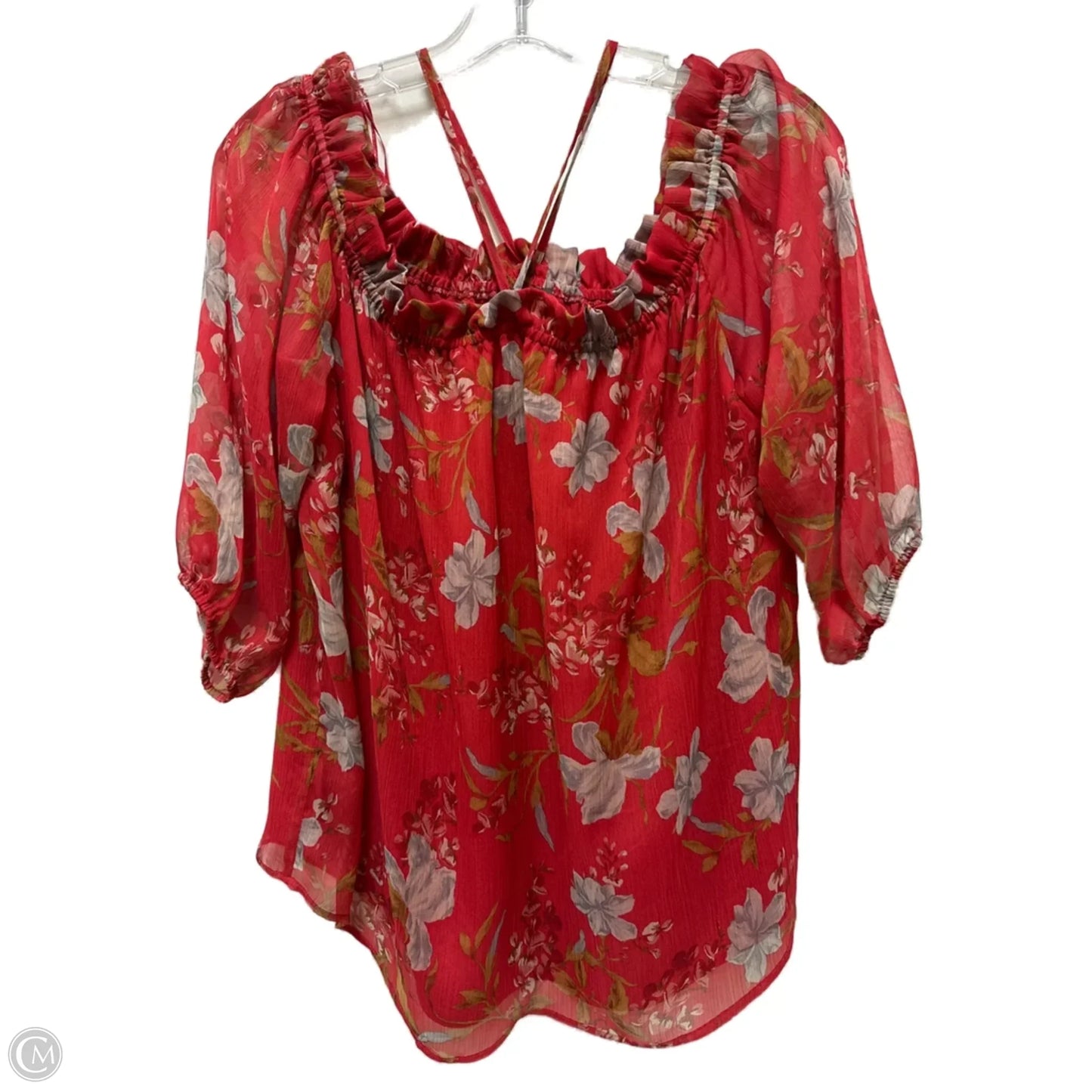 Top Long Sleeve By Vince Camuto In Red, Size: M