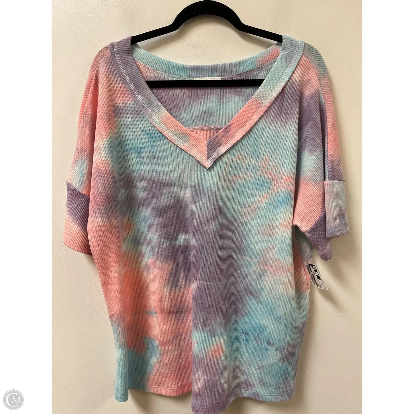 Top Short Sleeve By Cherish In Blue & Pink, Size: S