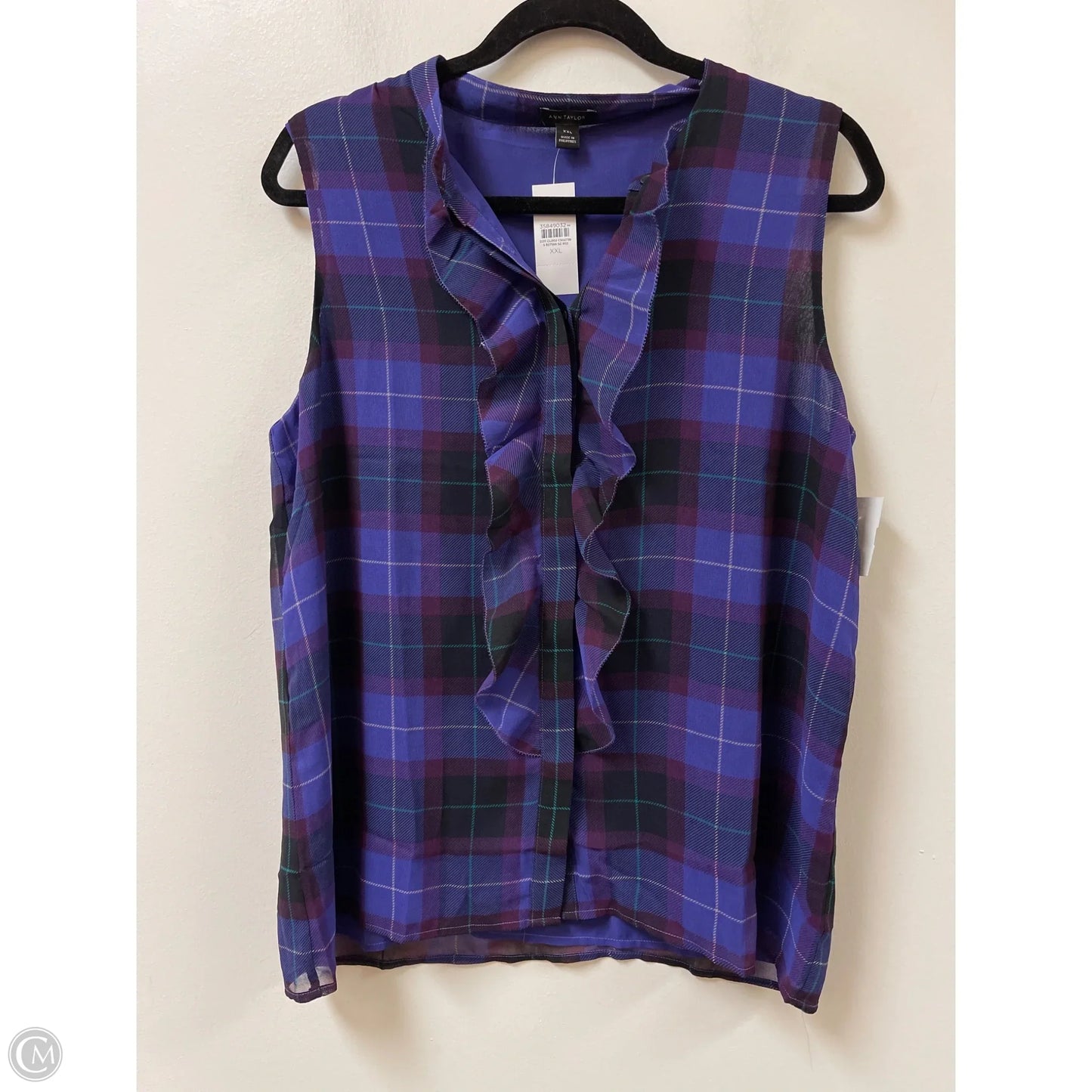 Blouse Sleeveless By Ann Taylor In Purple, Size: 1x