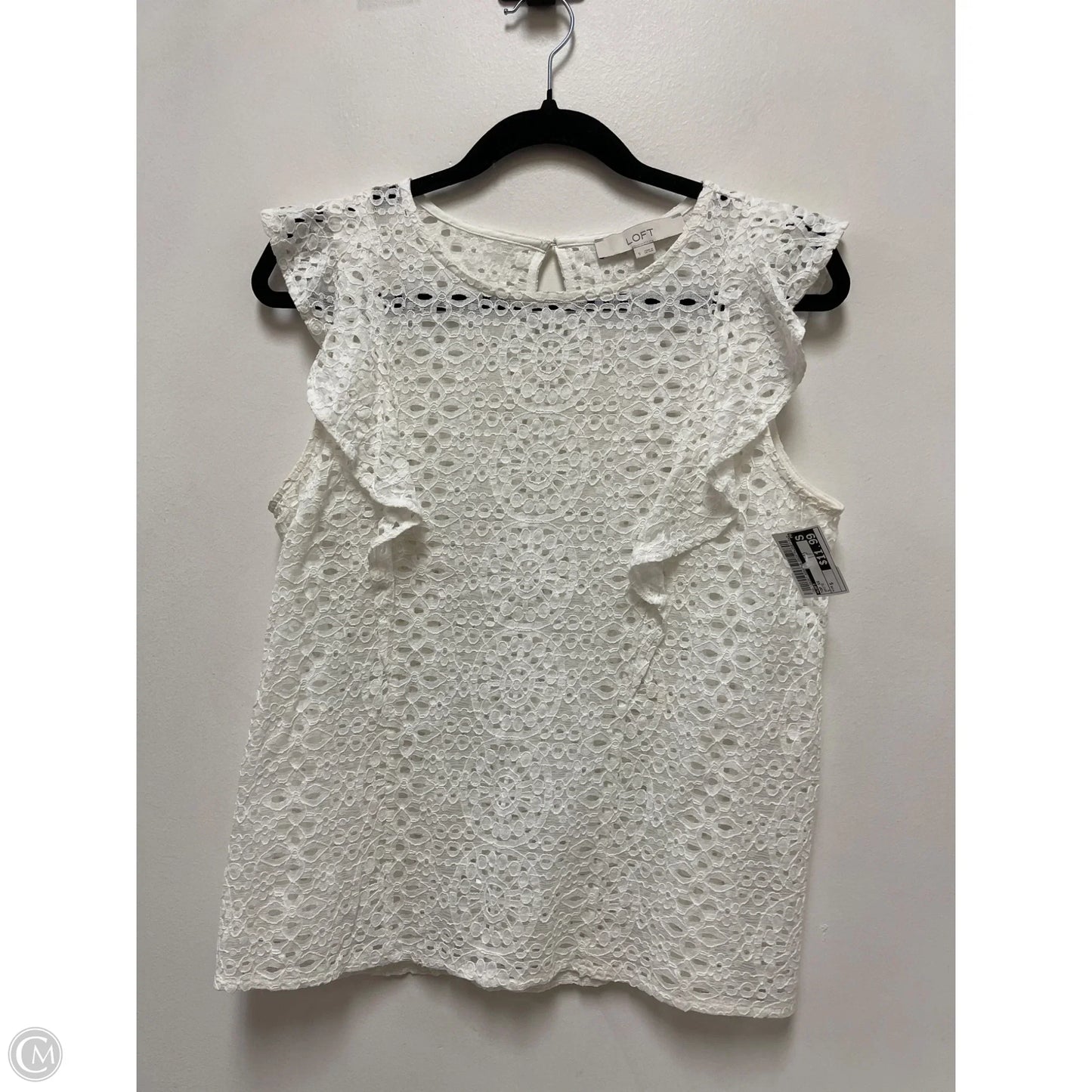 Top Short Sleeve By Loft In White, Size: S