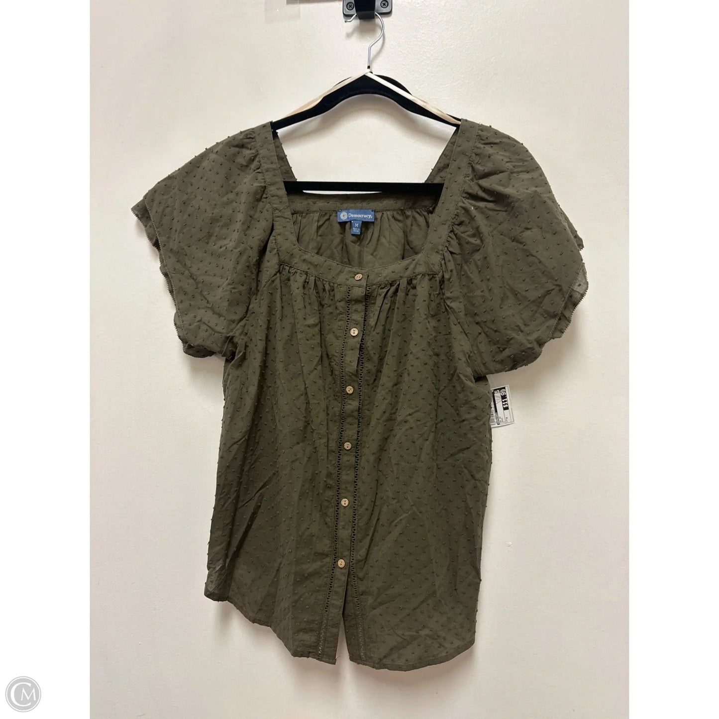 Top Short Sleeve By Democracy In Green, Size: M