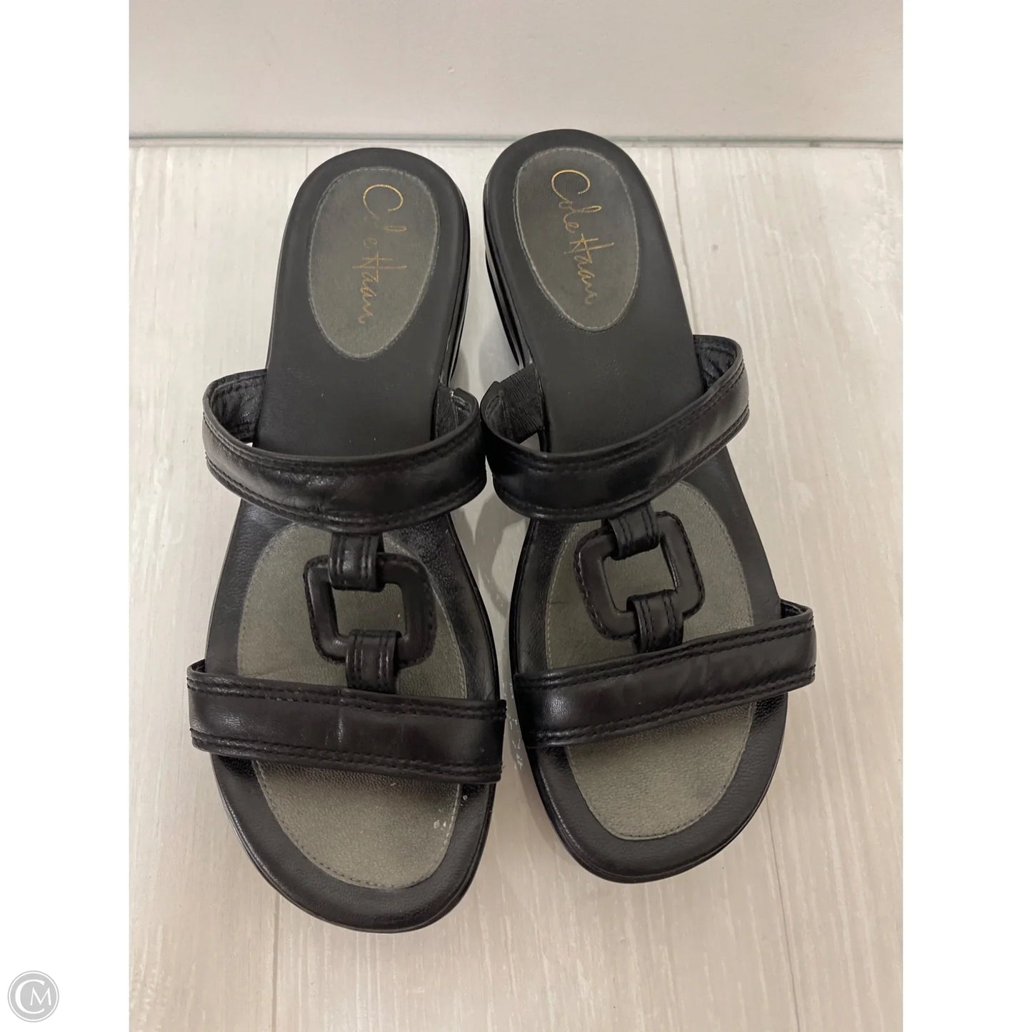 Sandals Heels Wedge By Cole-haan In Black, Size: 9.5