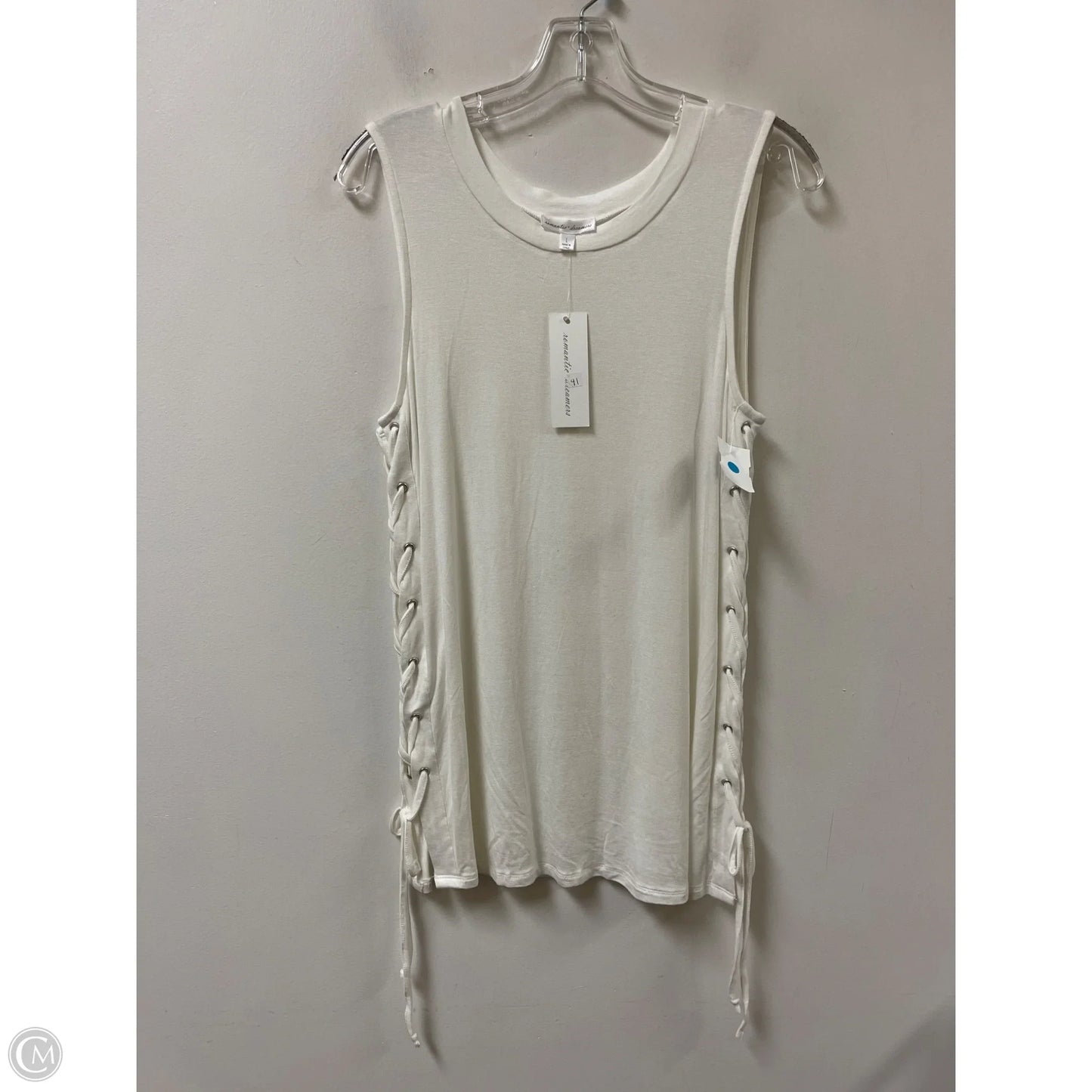 Top Sleeveless By Clothes Mentor In White, Size: L