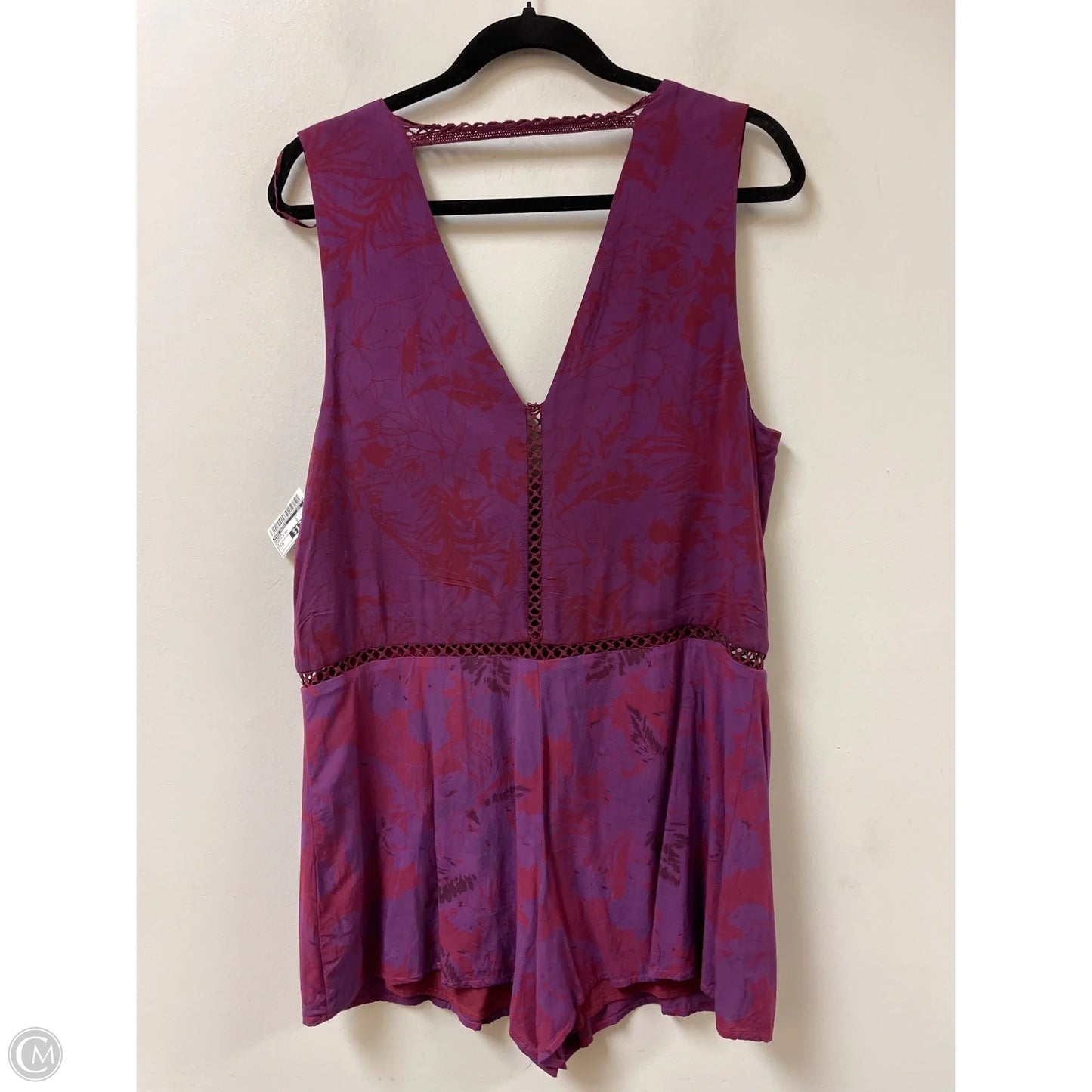 Romper By Free People In Purple & Red, Size: M