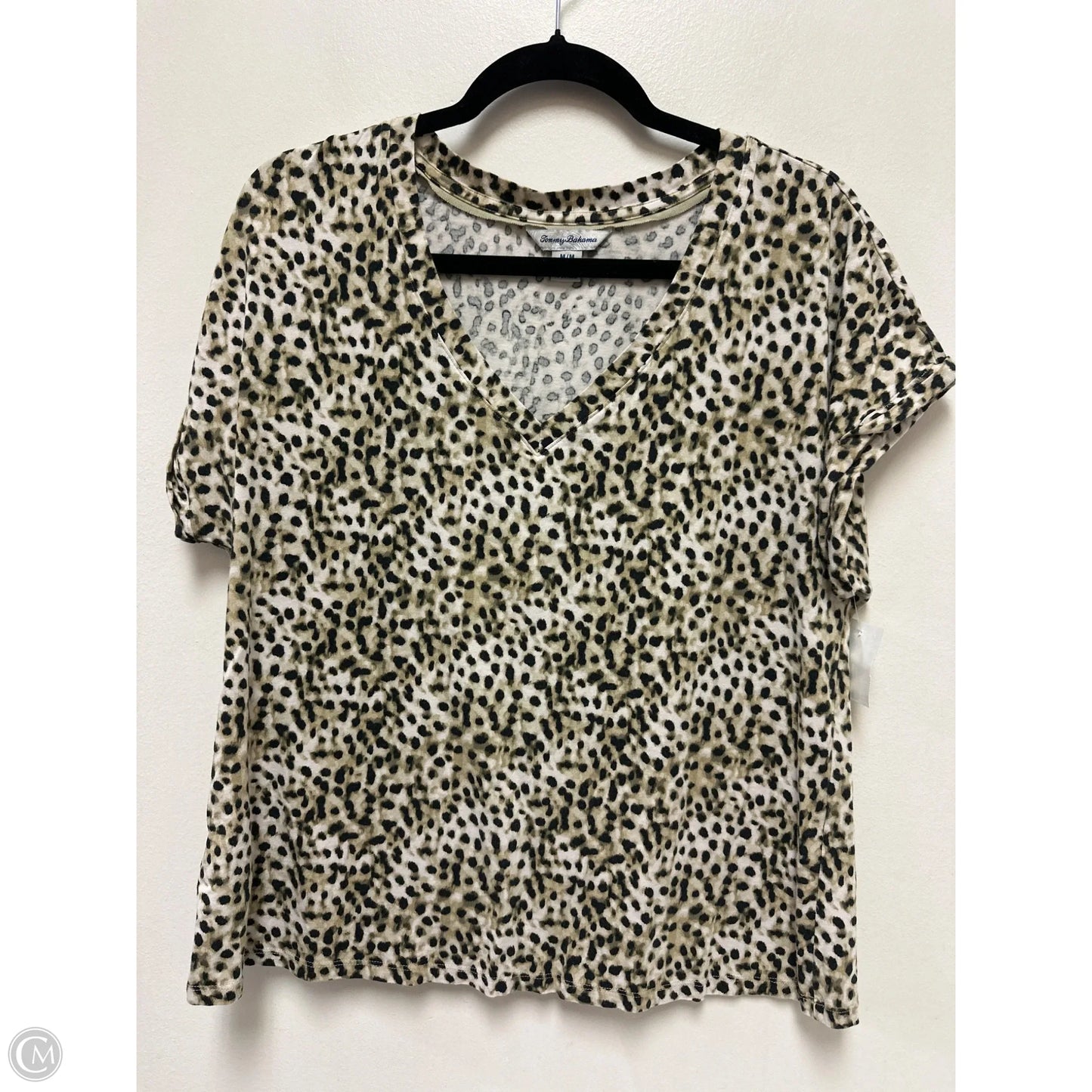 Top Short Sleeve By Tommy Bahama In Black & Green, Size: M