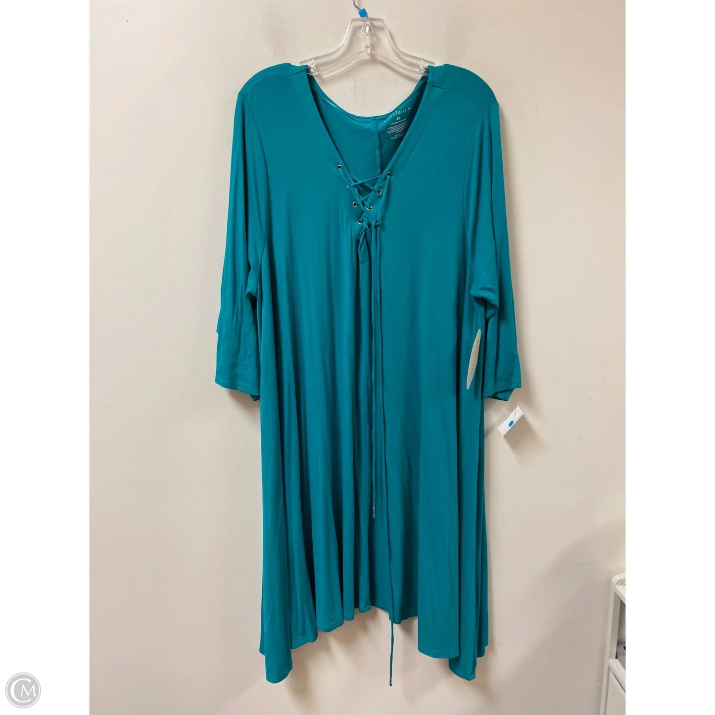 Dress Casual Short By Boutique + In Teal, Size: 2x