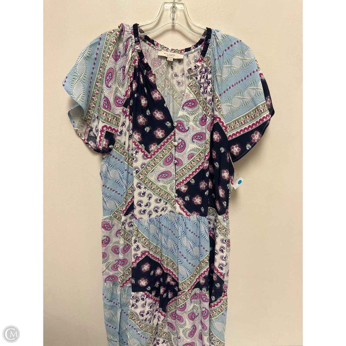 Dress Casual Short By Loft In Blue & Purple, Size: 1x