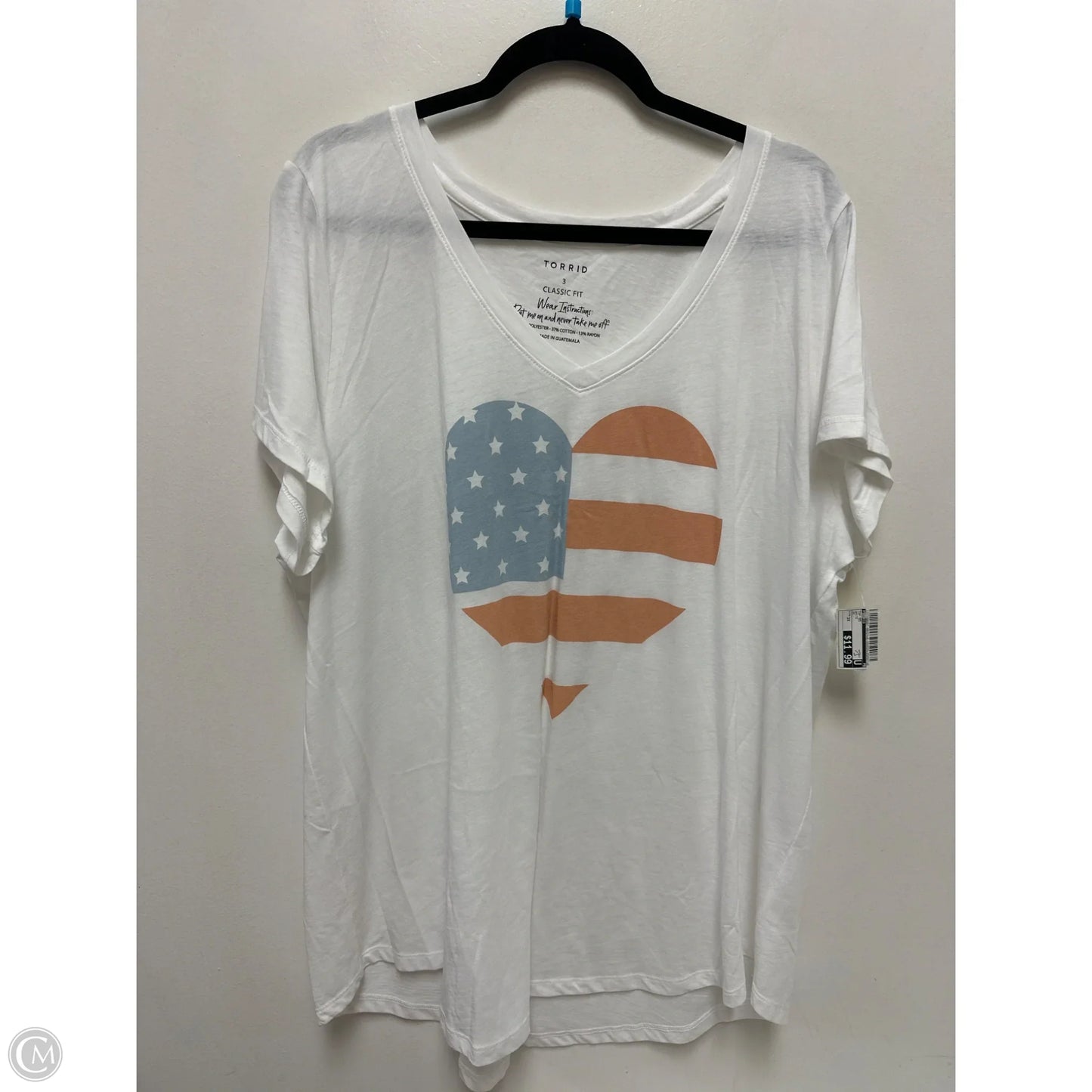 Top Short Sleeve By Torrid In White, Size: 3x