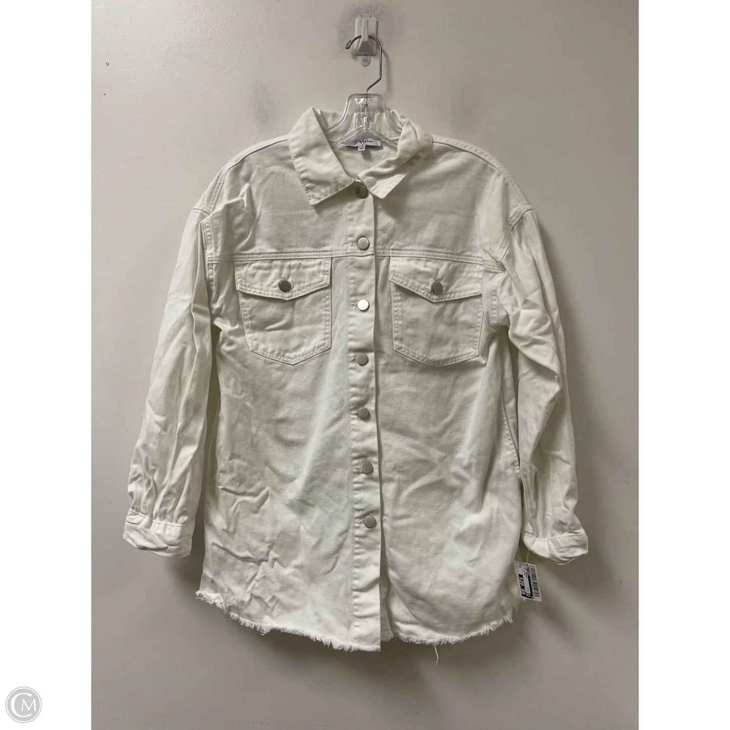 Jacket Denim By Polagram In White Denim, Size: S