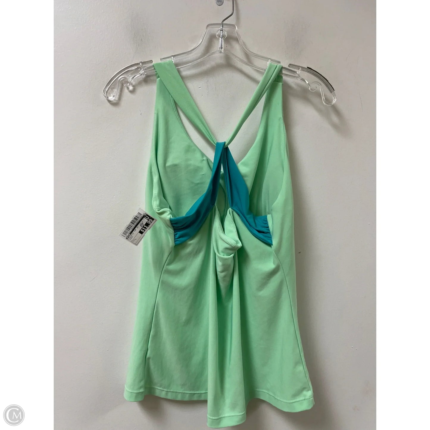 Athletic Top Short Sleeve By Fila In Green, Size: L