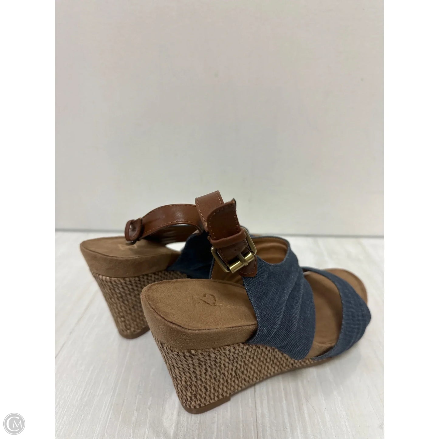 Sandals Heels Wedge By Aerosoles In Blue, Size: 9