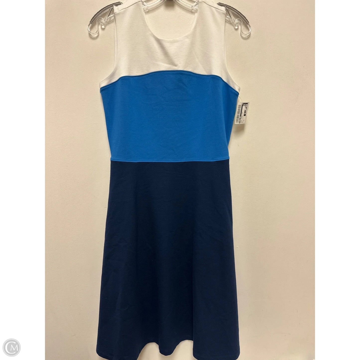 Dress Casual Midi By Lands End In Blue & White, Size: S