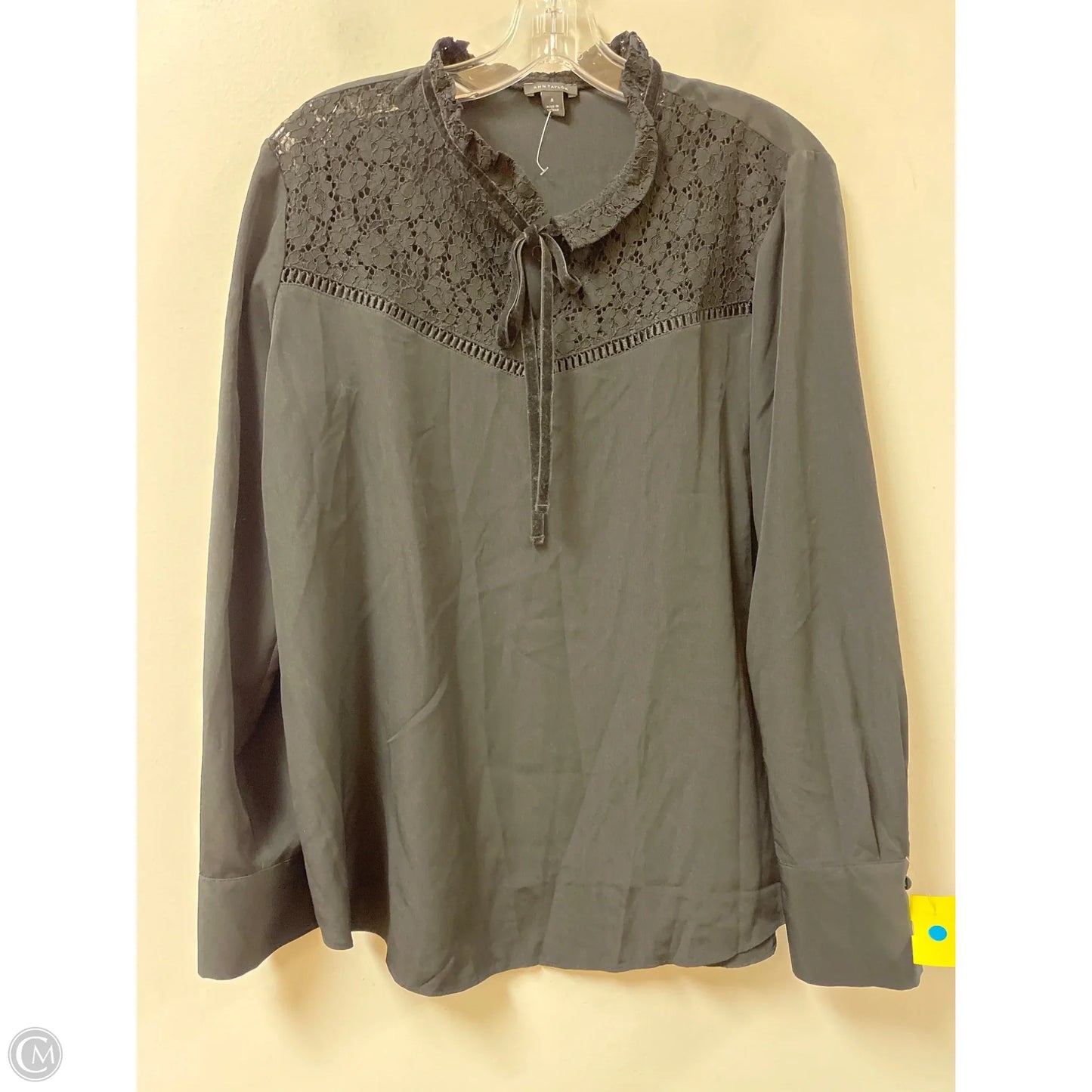 Top Long Sleeve By Ann Taylor In Black, Size: M