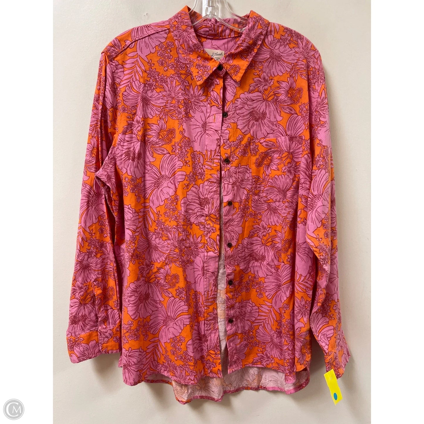 Blouse Long Sleeve By Universal Thread In Orange & Pink, Size: Xl