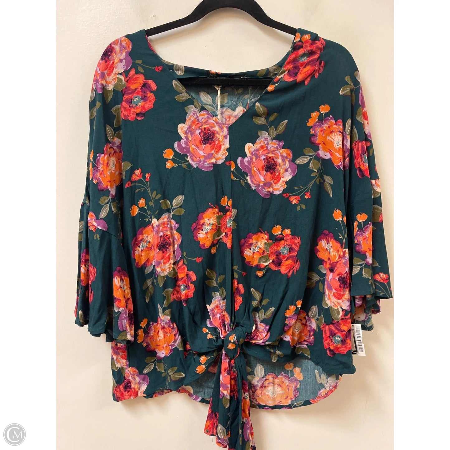 Top Short Sleeve By Blu Pepper In Green, Size: M