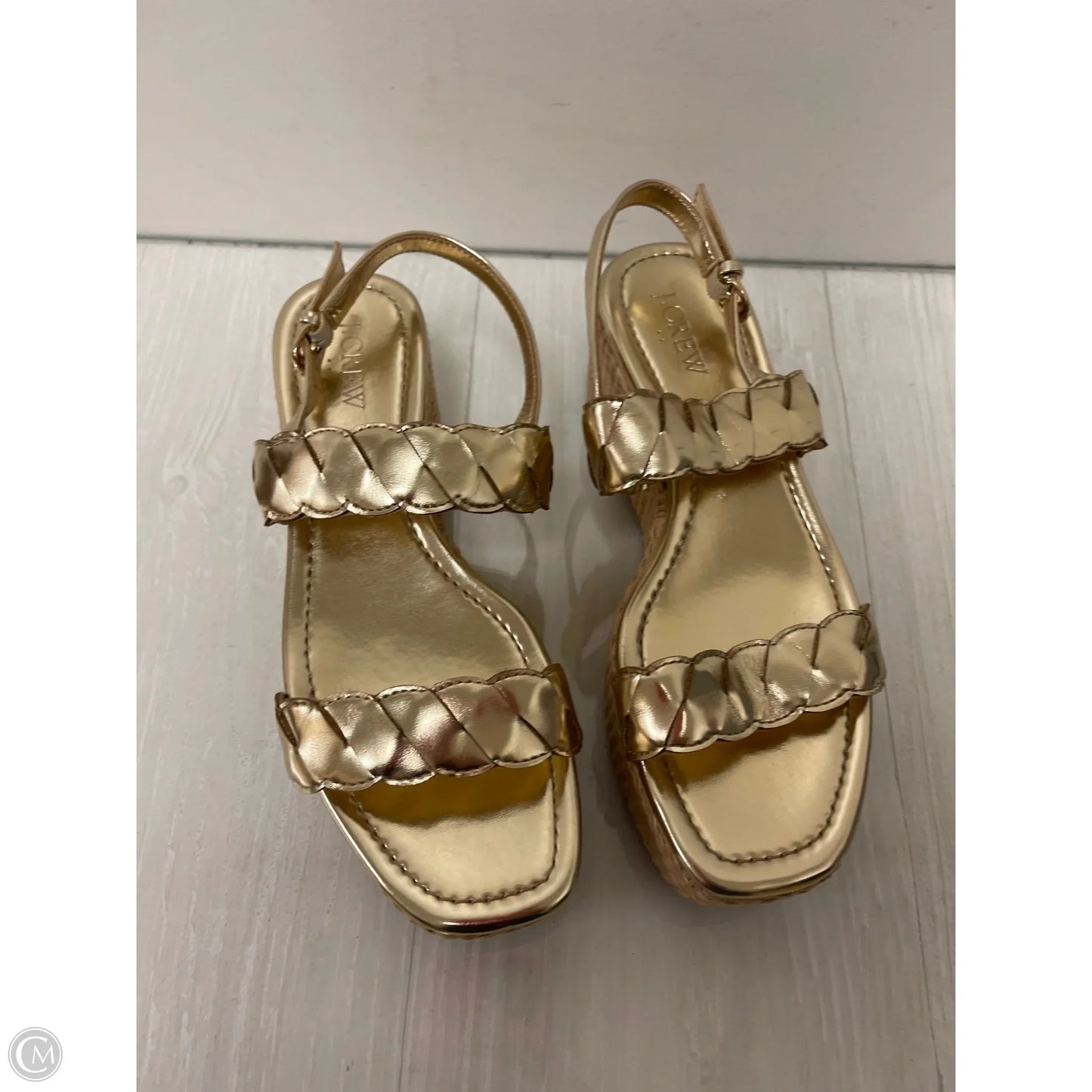 Sandals Heels Wedge By J. Crew In Gold, Size: 7
