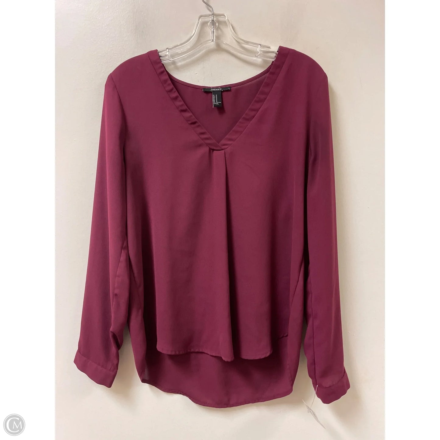 Top Long Sleeve By Forever 21 In Red, Size: M