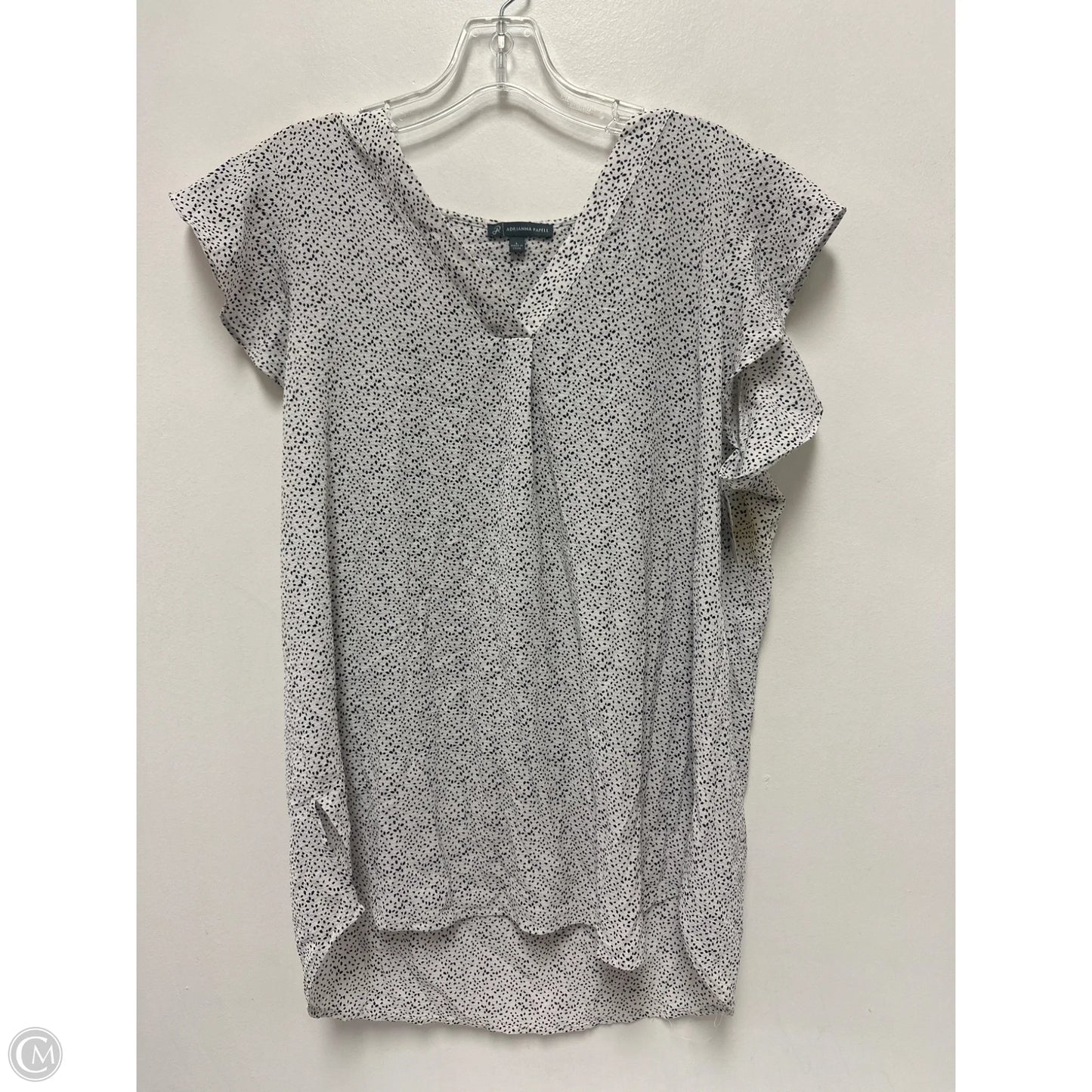 Top Short Sleeve By Adrianna Papell In Black & White, Size: L