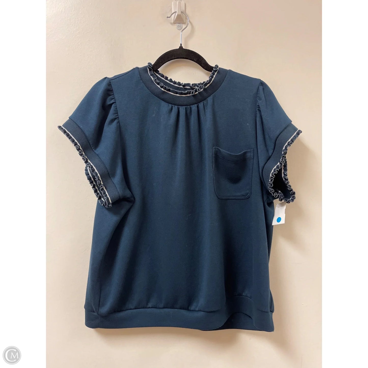 Top Short Sleeve By Umgee In Navy, Size: L