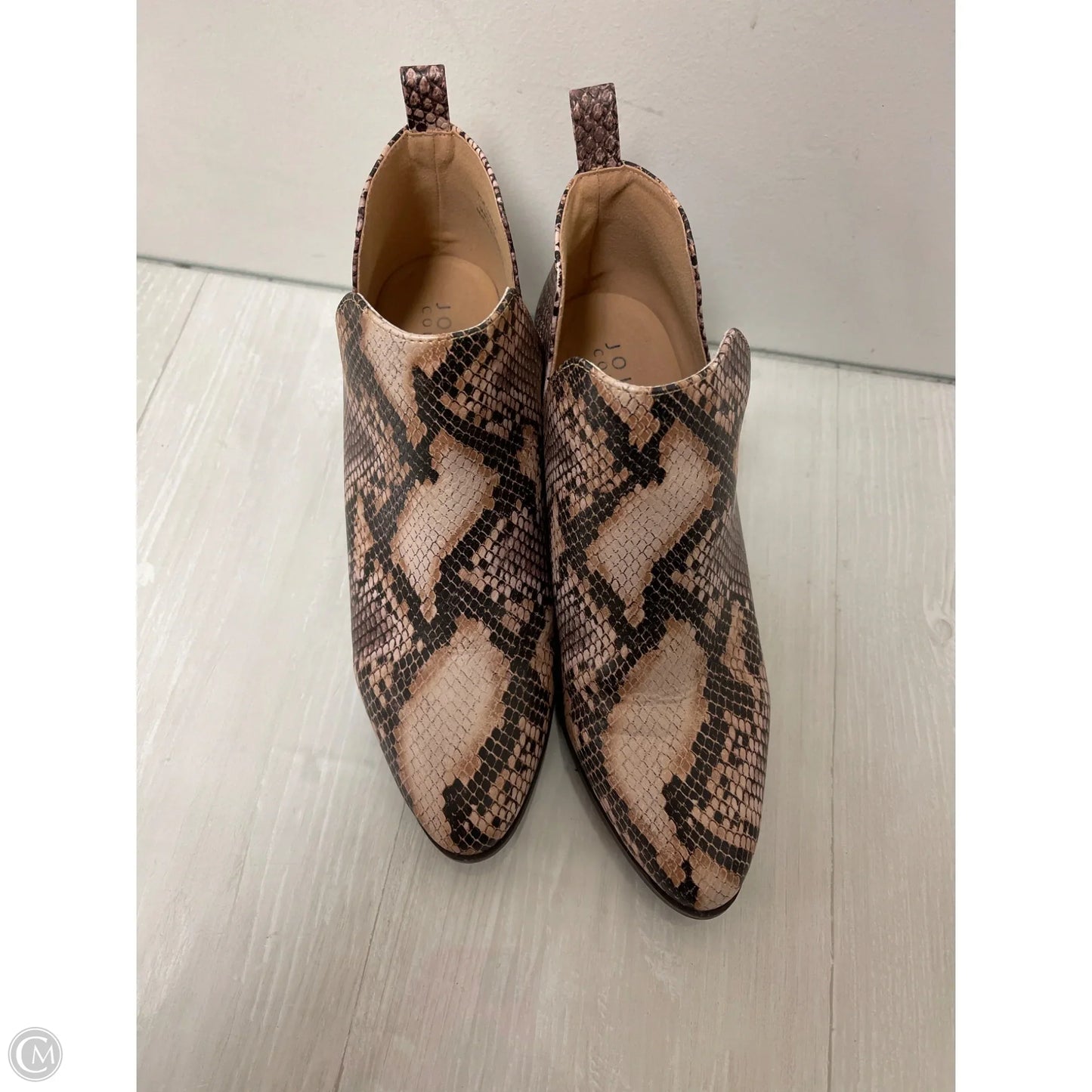 Boots Ankle Heels By Journee In Snakeskin Print, Size: 7.5