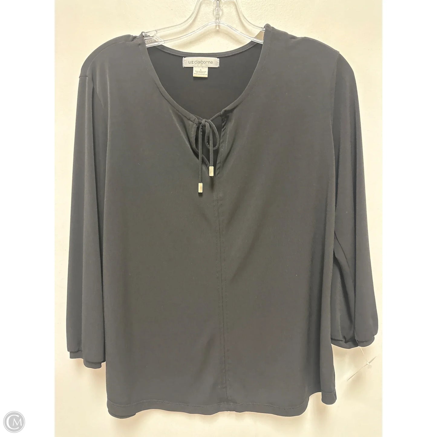 Top Long Sleeve By Liz Claiborne In Black, Size: L