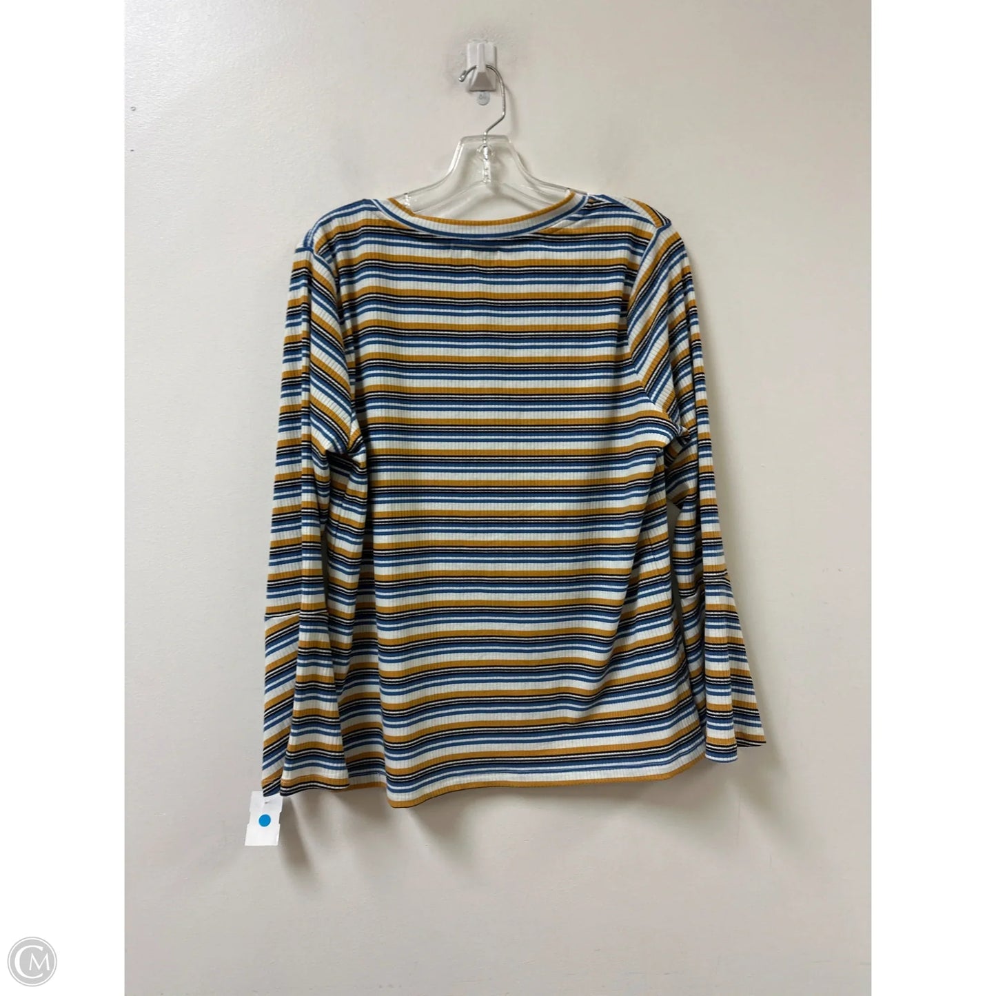 Top Long Sleeve By Skies Are Blue In Blue & Yellow, Size: Xl