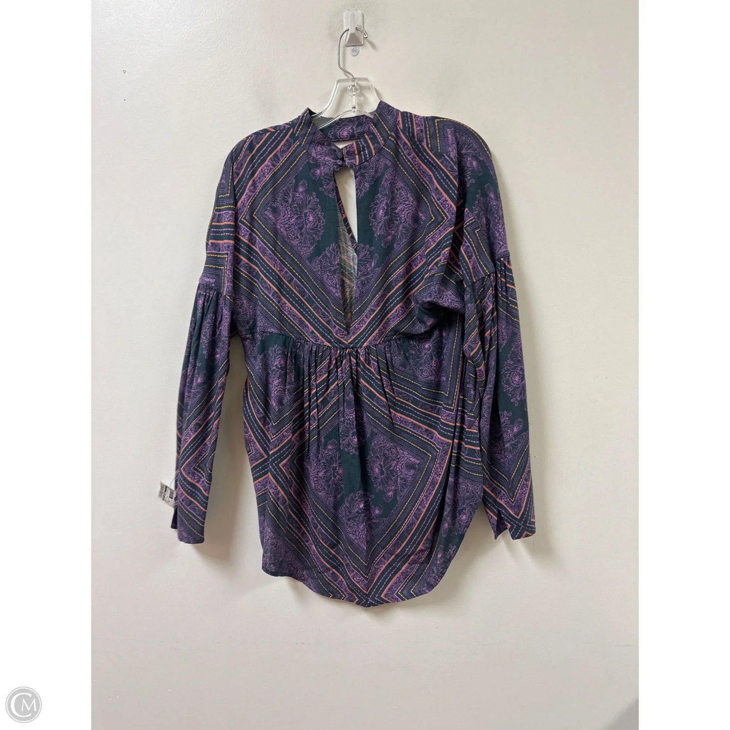 Top Long Sleeve By Free People In Grey & Purple, Size: Xs