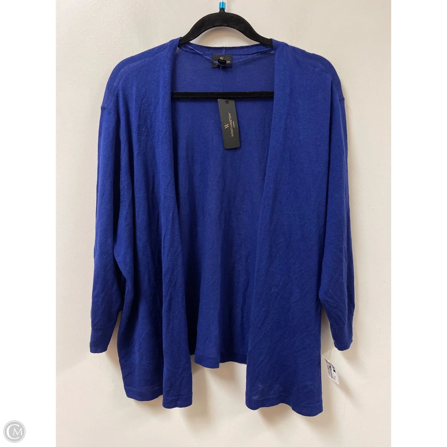 Sweater Cardigan By Worthington In Blue, Size: 2x