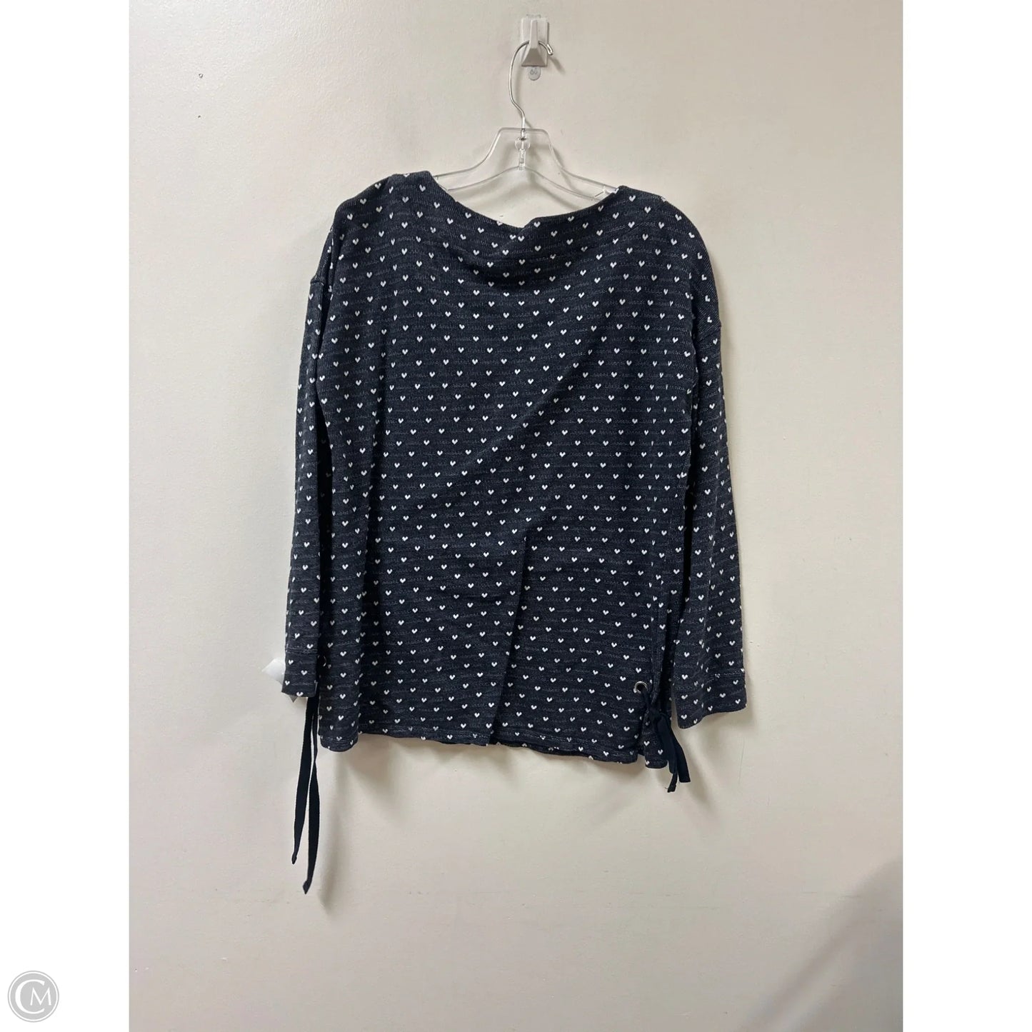 Top Long Sleeve By Talbots In Blue & White, Size: L