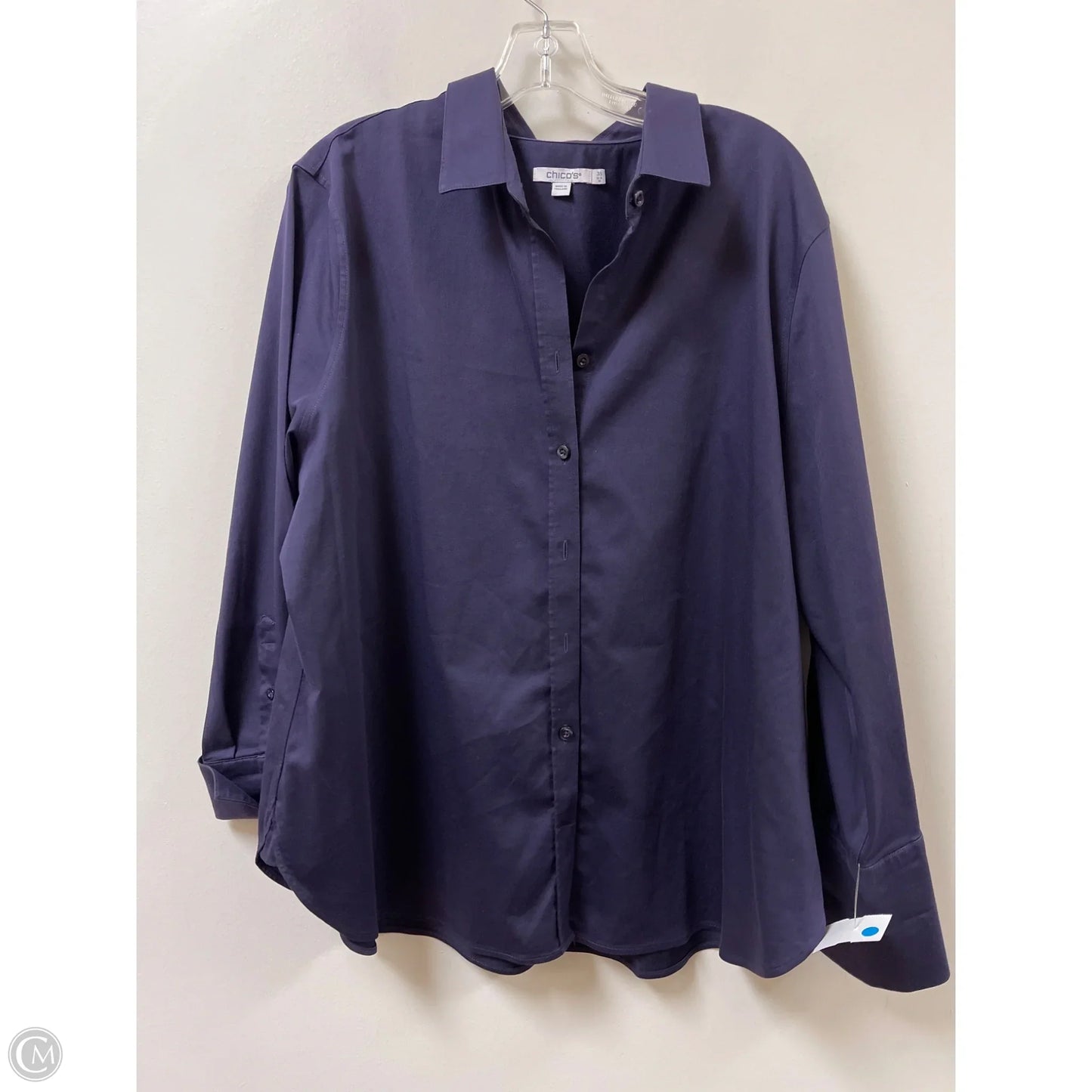 Blouse Long Sleeve By Chicos In Purple, Size: Xl
