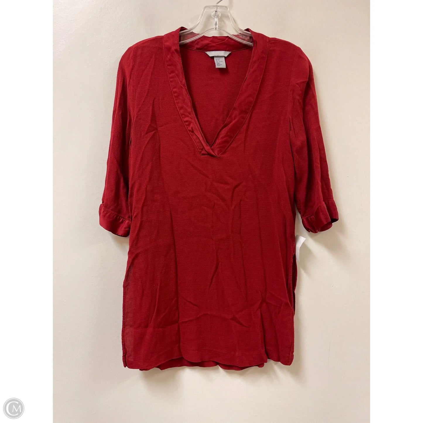Top Long Sleeve By H&m In Red, Size: S