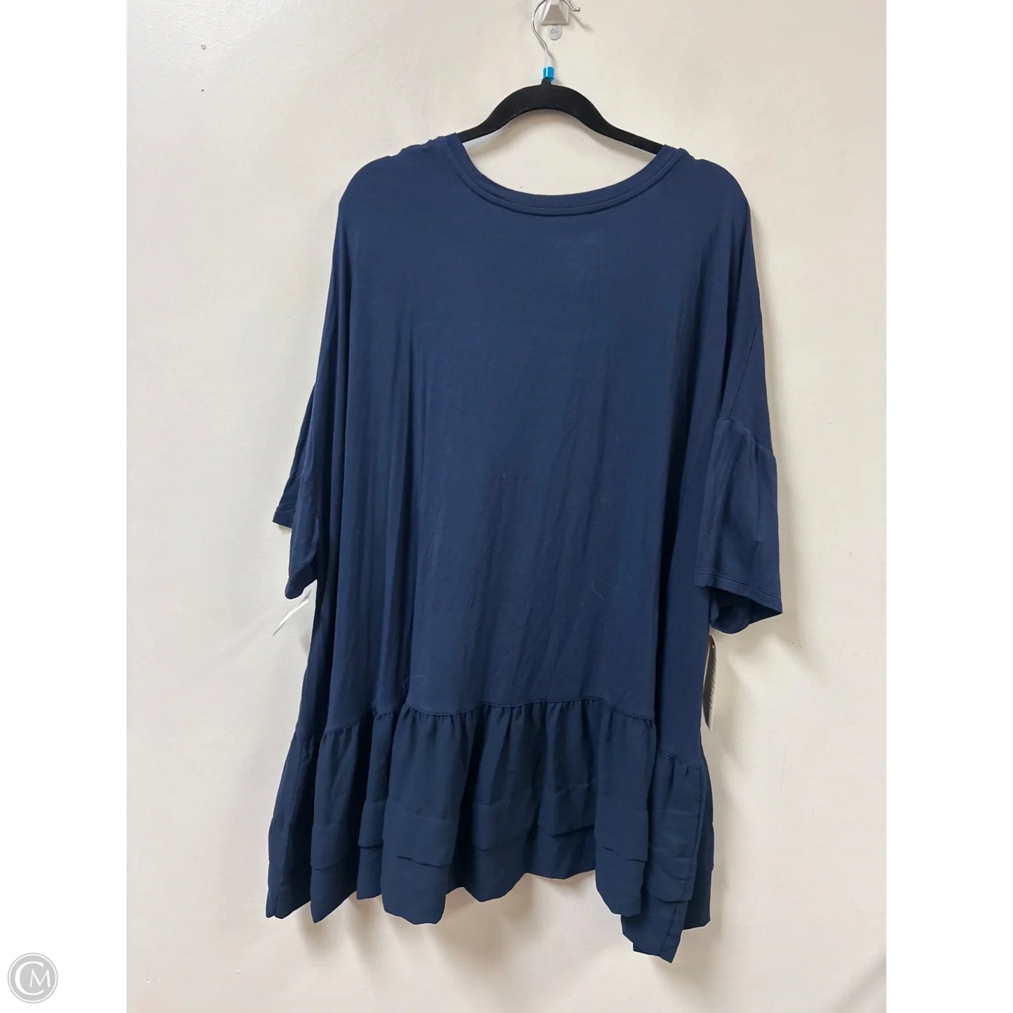 Top Short Sleeve By Roamans In Navy, Size: 3x