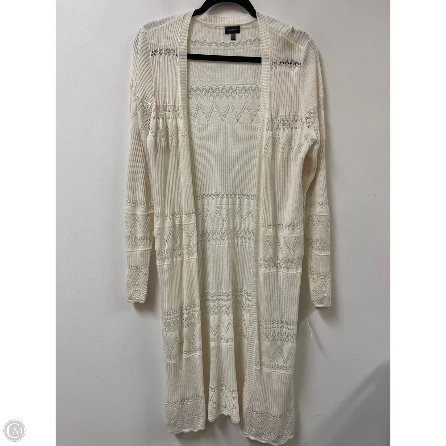 Sweater Cardigan By Buckle Black In Cream, Size: L