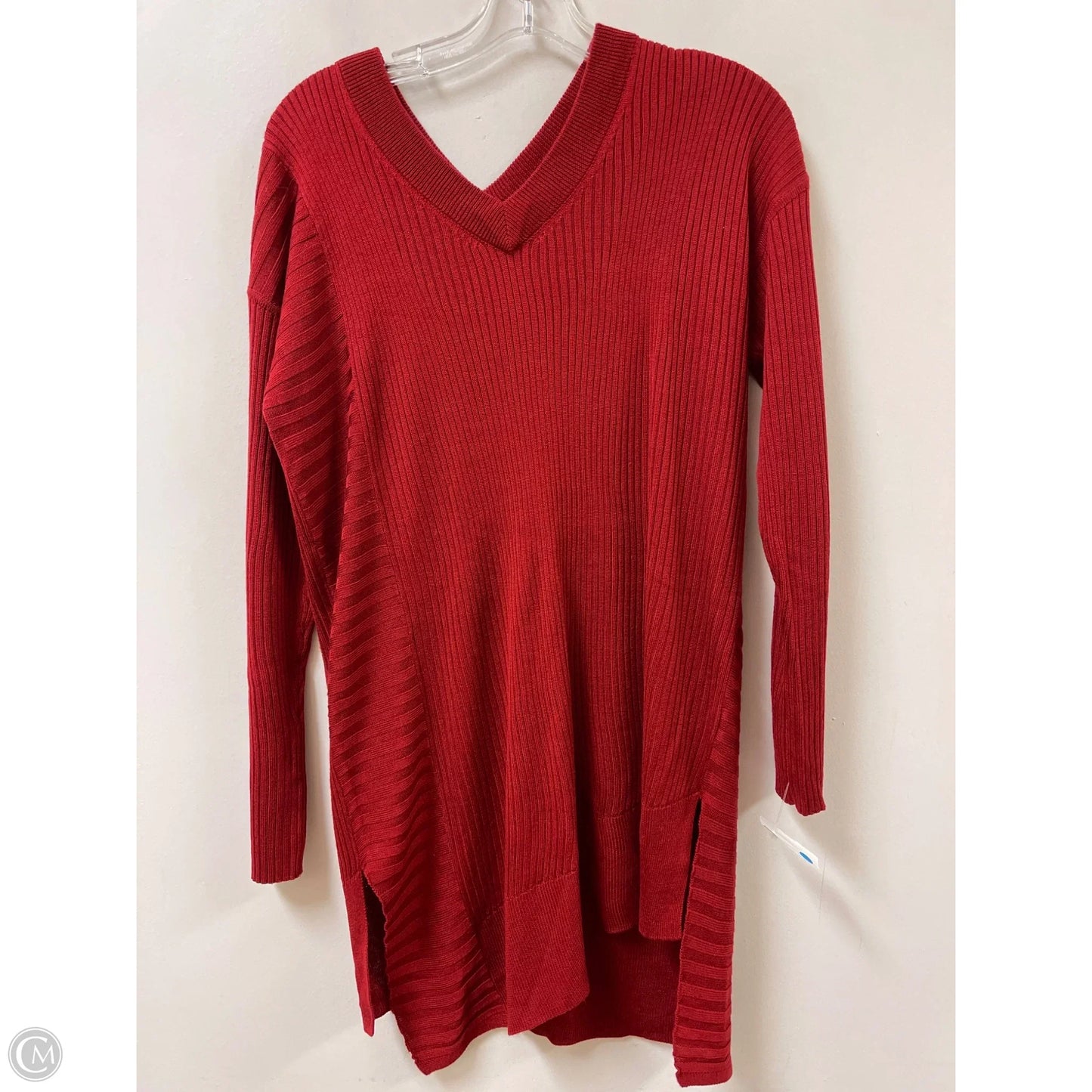 Tunic Long Sleeve By Kaari Blue In Red, Size: M