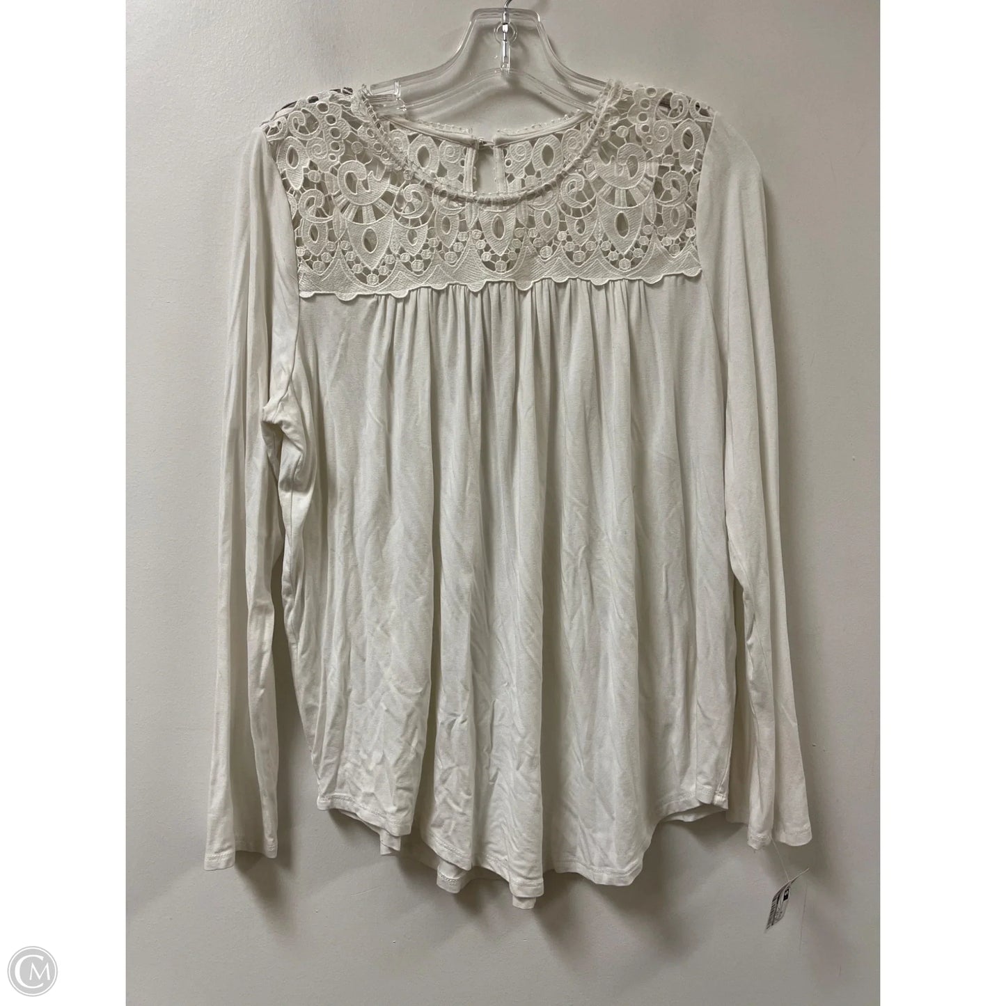 Top Long Sleeve By Philosophy In White, Size: M