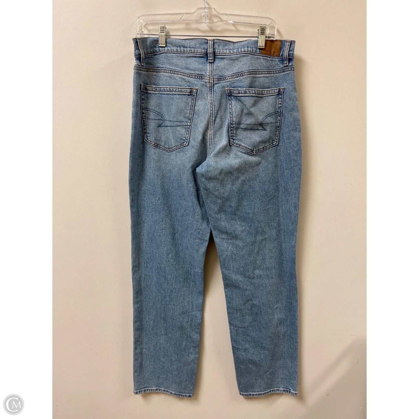 Jeans Straight By American Eagle In Blue Denim, Size: 10