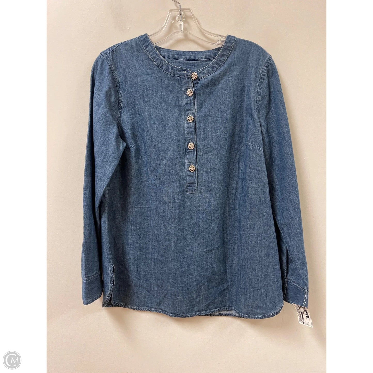Top Long Sleeve By Talbots In Blue, Size: M