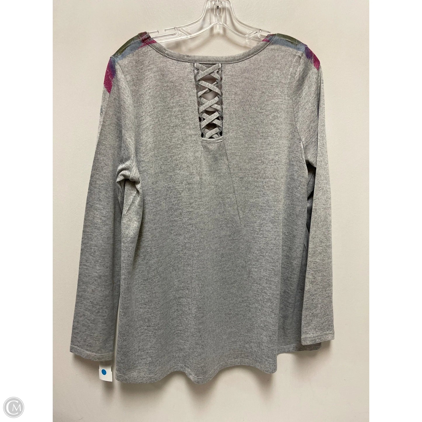 Top Long Sleeve By Clothes Mentor In Grey & Pink, Size: L