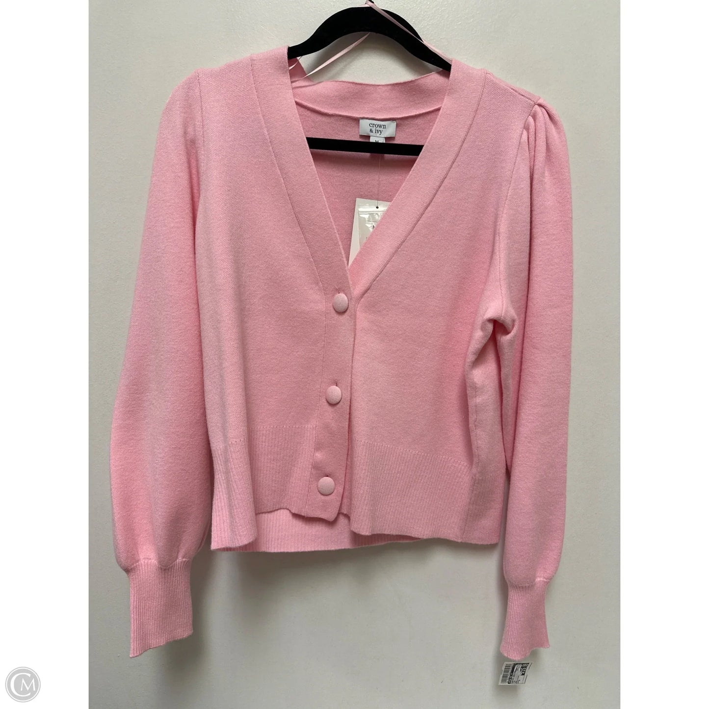 Sweater Cardigan By Crown And Ivy In Pink, Size: M
