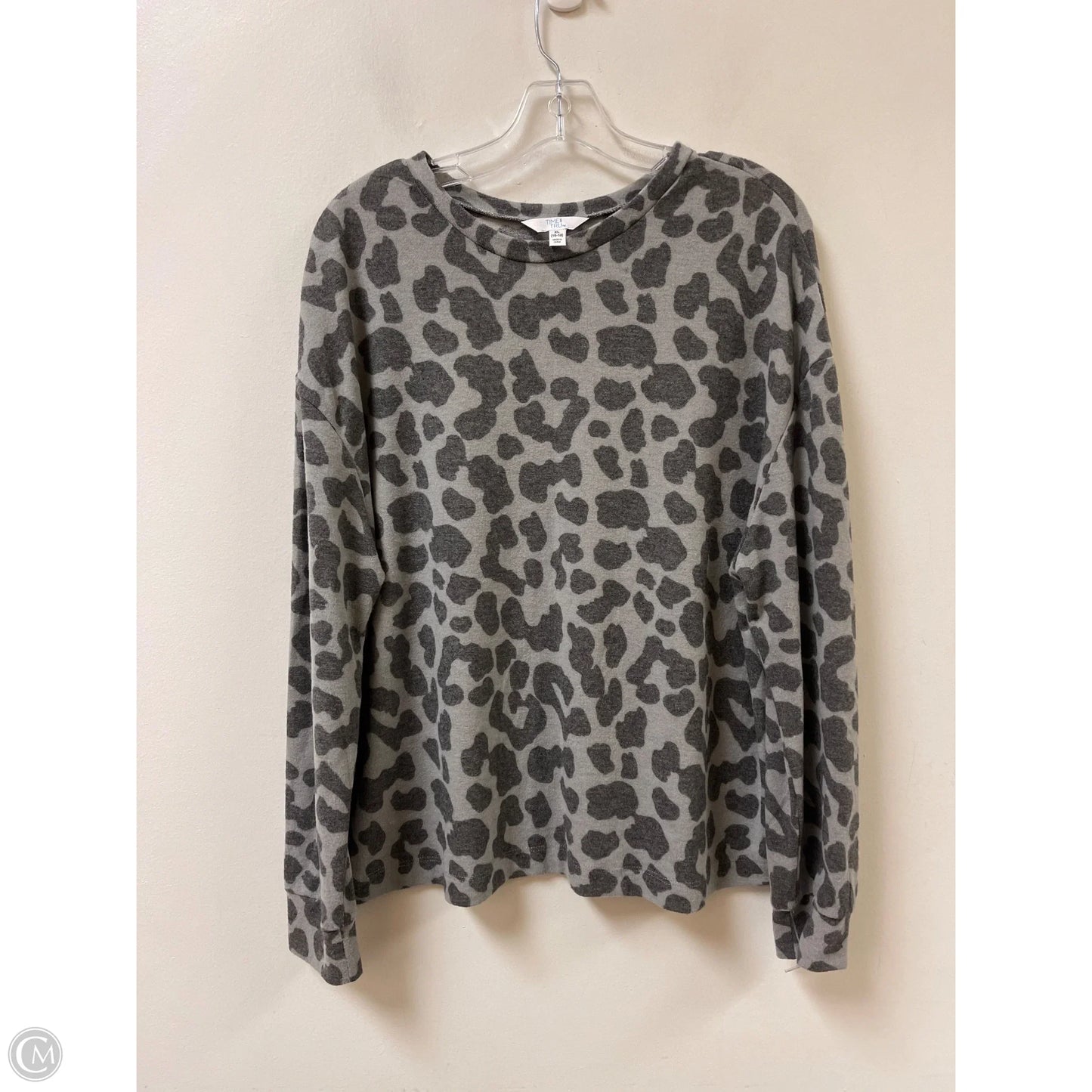 Top Long Sleeve By Time And Tru In Animal Print, Size: Xl
